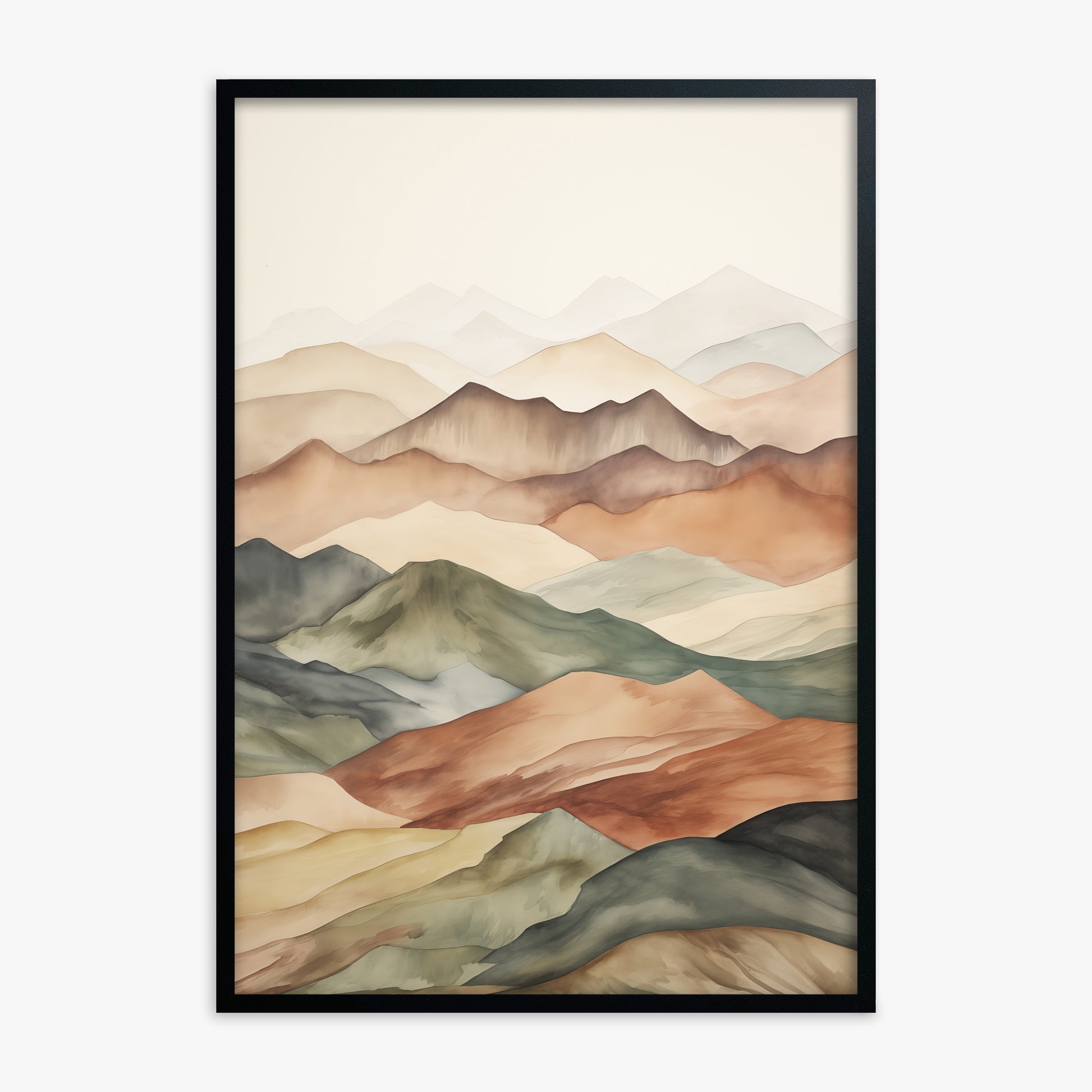 Serene Horizons, Black Framed Poster With Black Frame