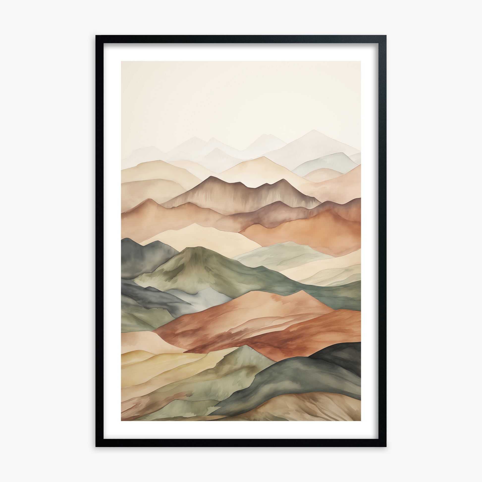 Serene Horizons, Black Framed Poster With Black Frame