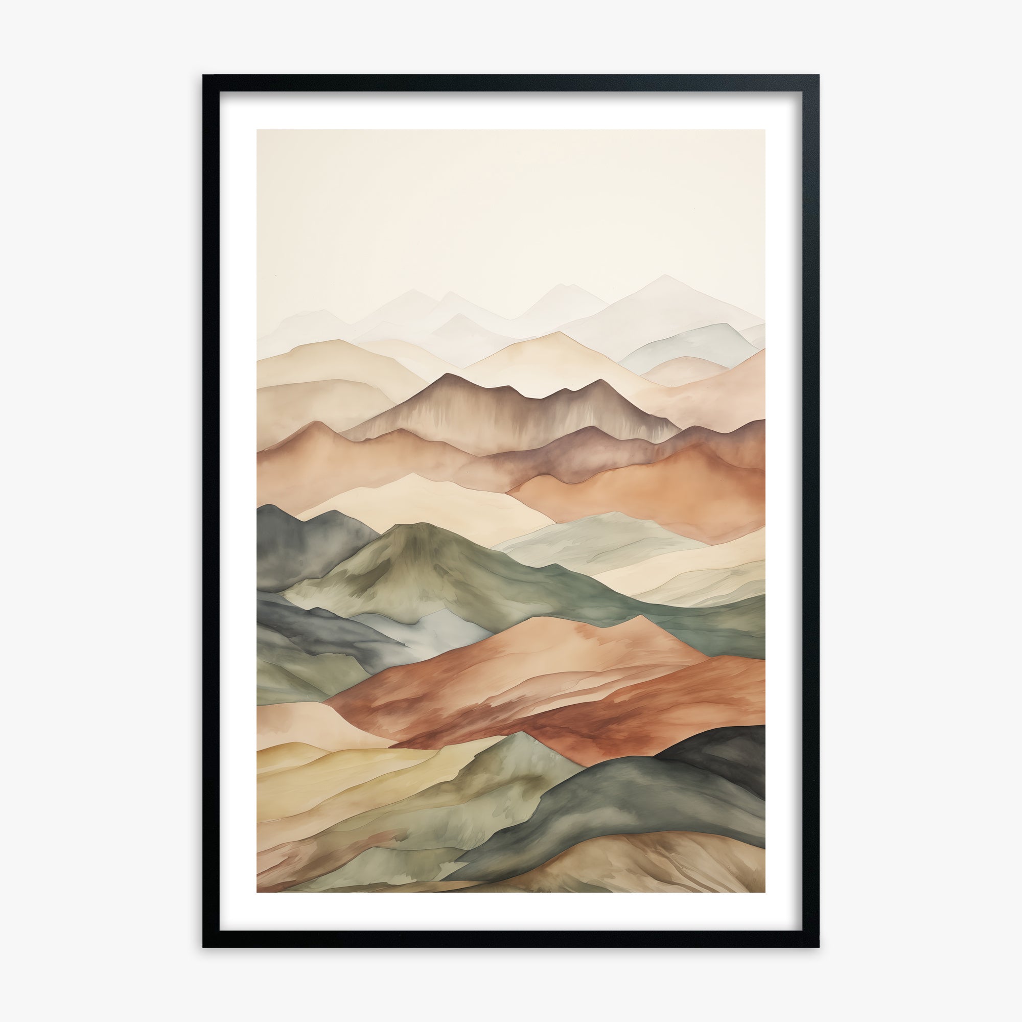 Serene Horizons, Black Framed Poster With Black Frame