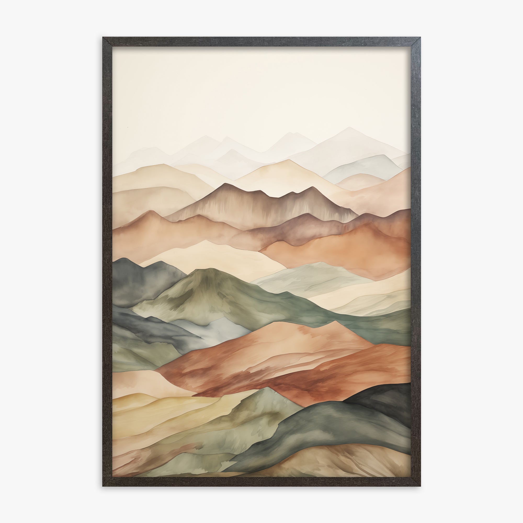 Serene Horizons, 70x100cm Framed Art Reproduction With Espresso Frame