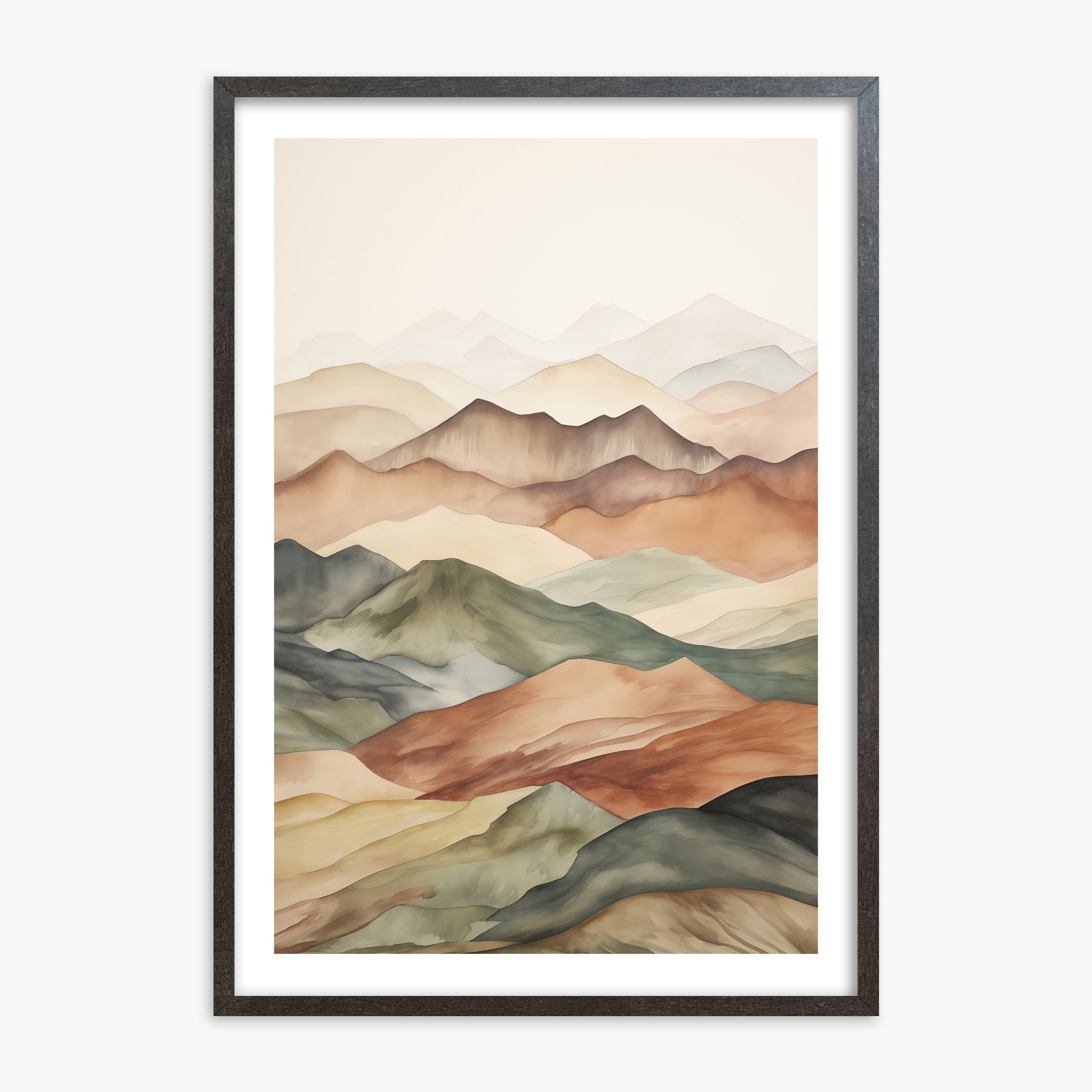 Serene Horizons, 70x100cm Framed Art Reproduction With Espresso Frame