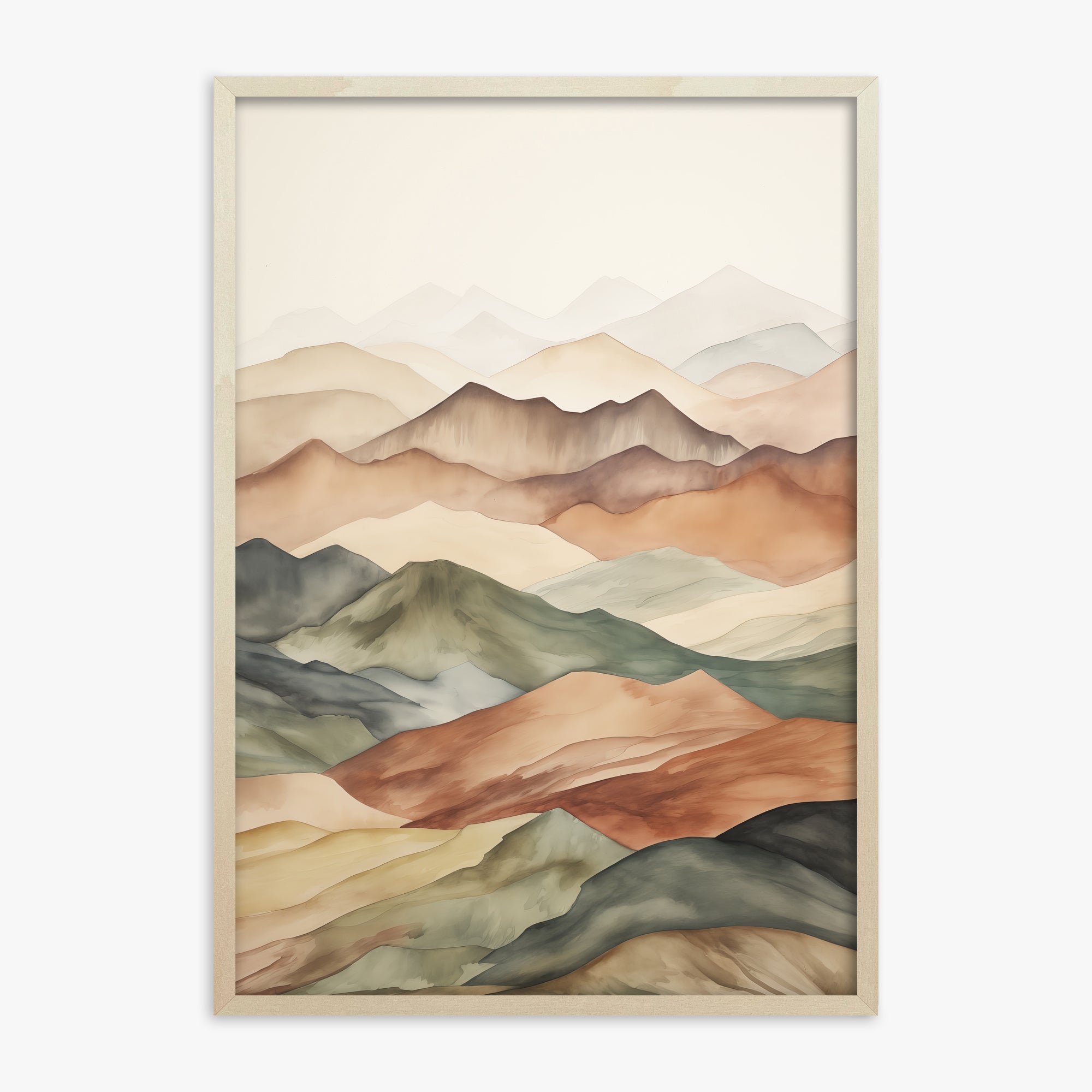 Serene Horizons, 70x100cm Framed Art Reproduction With Lime Wood Frame