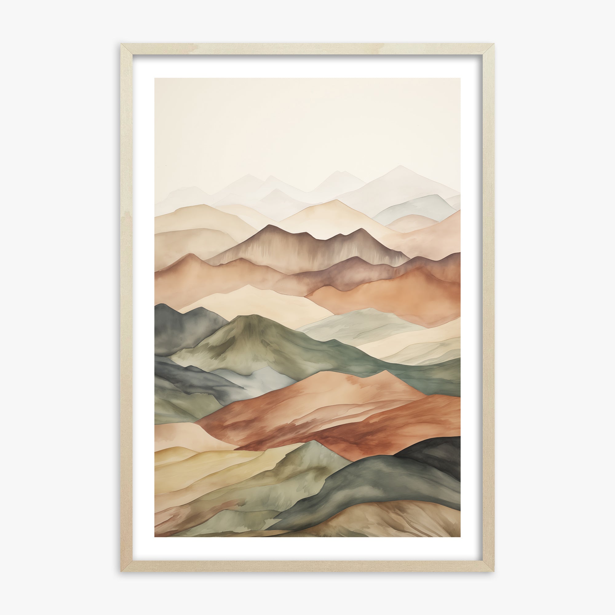 Serene Horizons, 70x100cm Framed Art Reproduction With Lime Wood Frame