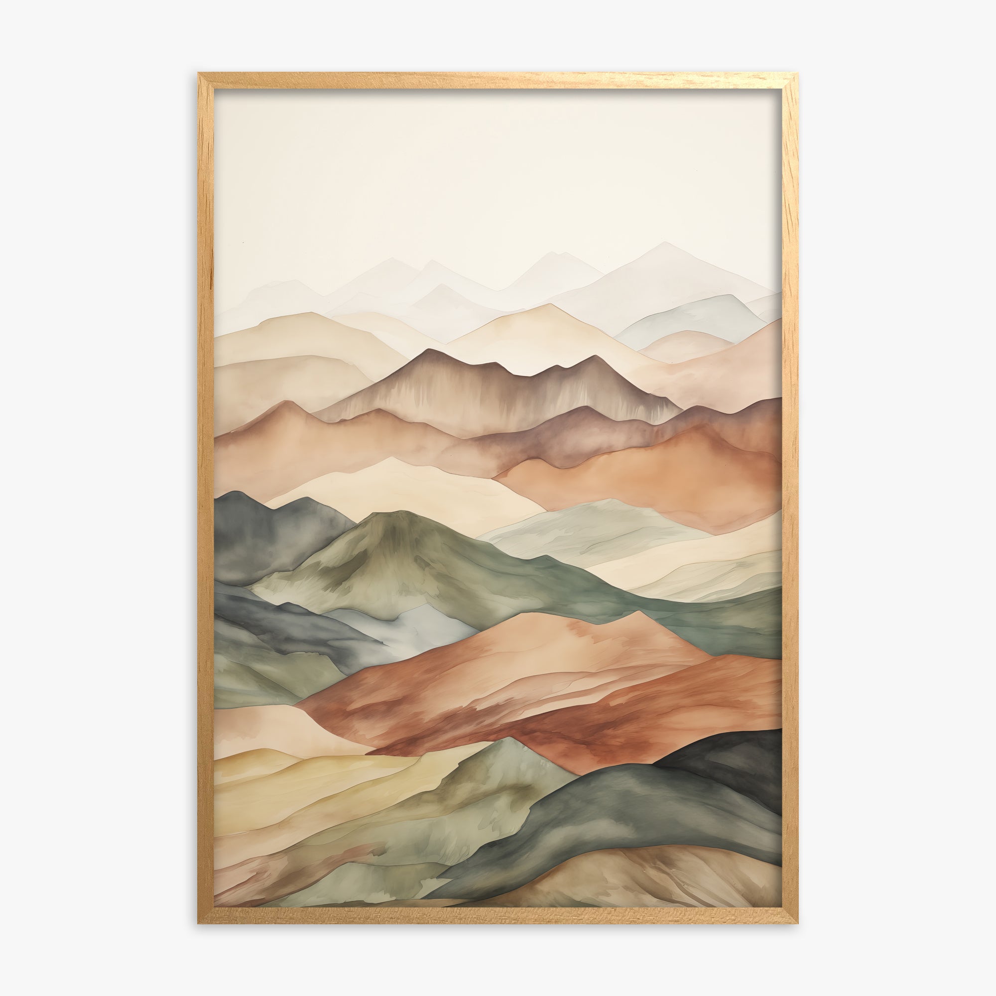 Serene Horizons, Oak Framed Poster With Oak Frame