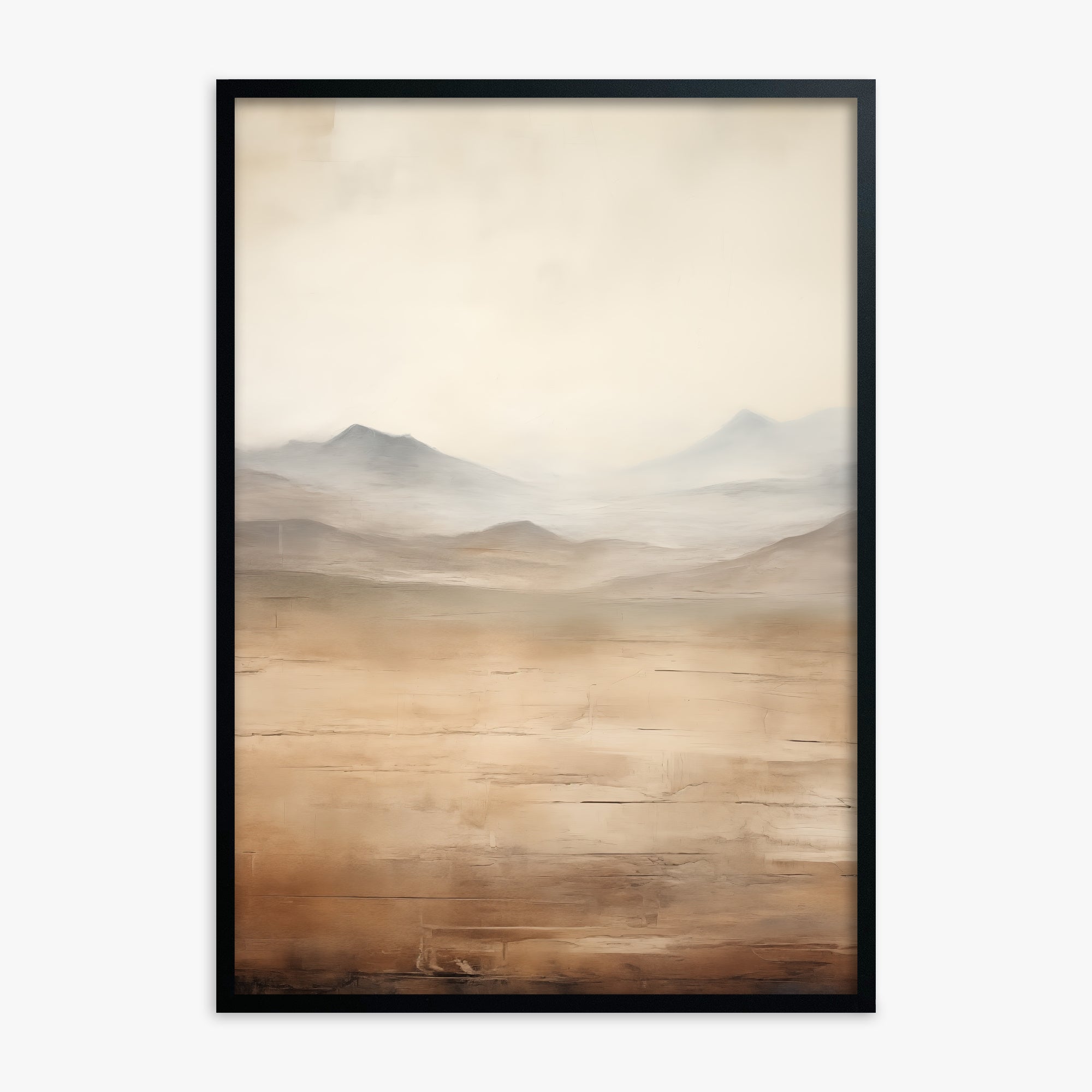 Desert Mirage Plains, Black Framed Poster With Black Frame