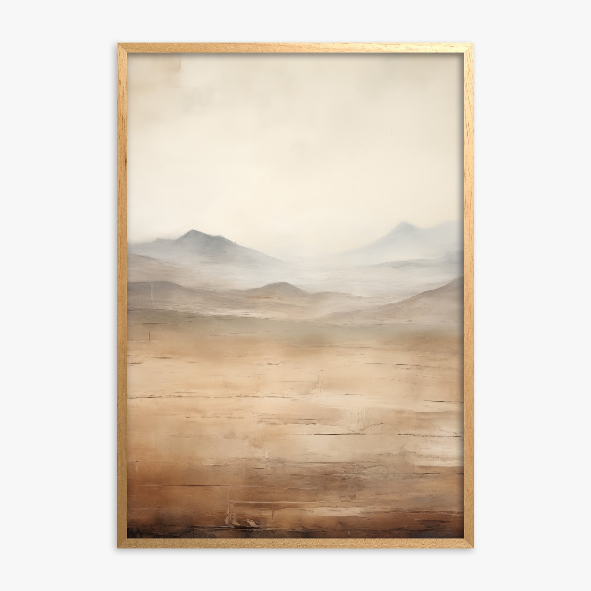 Desert Mirage Plains, Oak Framed Poster With Oak Frame