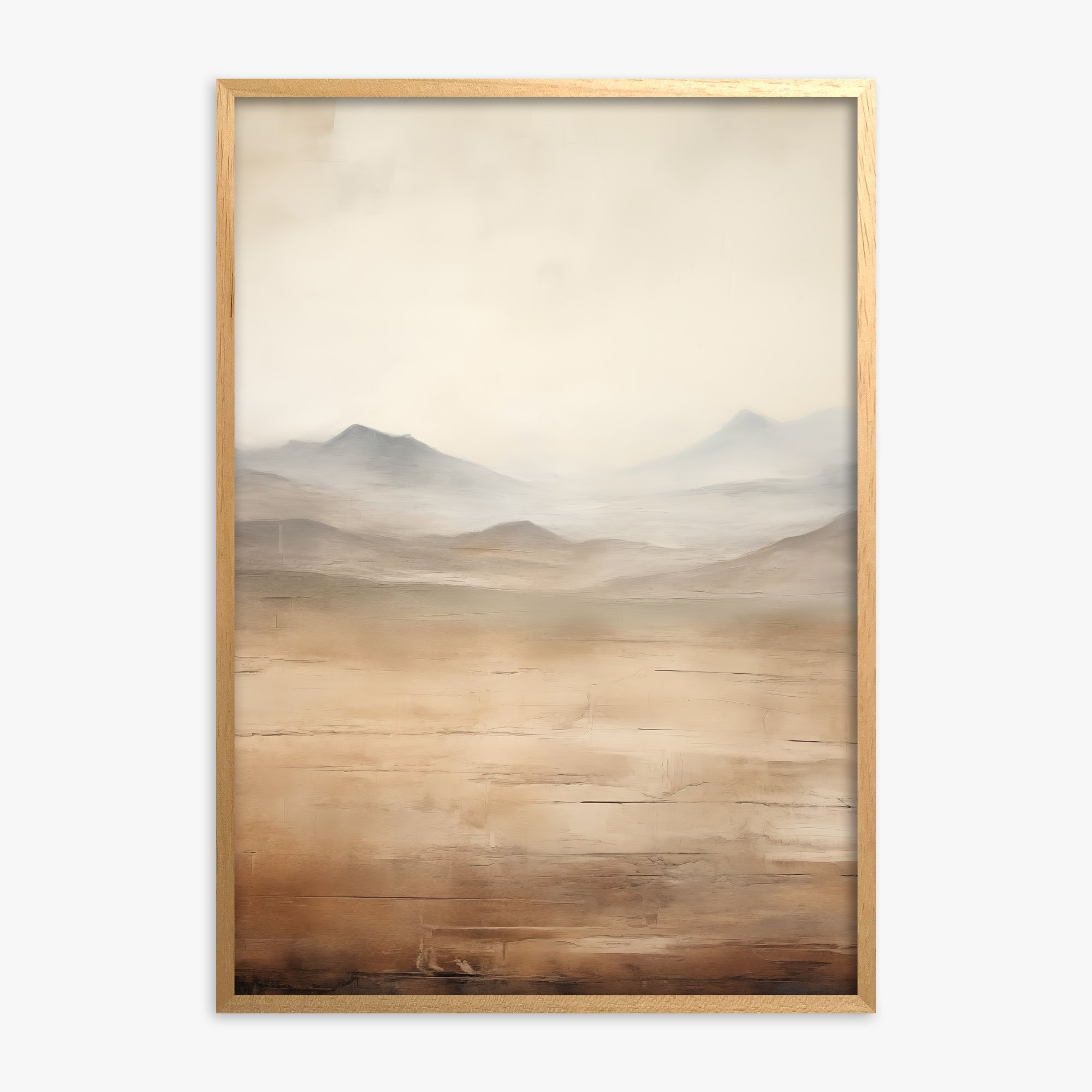 Desert Mirage Plains, Oak Framed Poster With Oak Frame