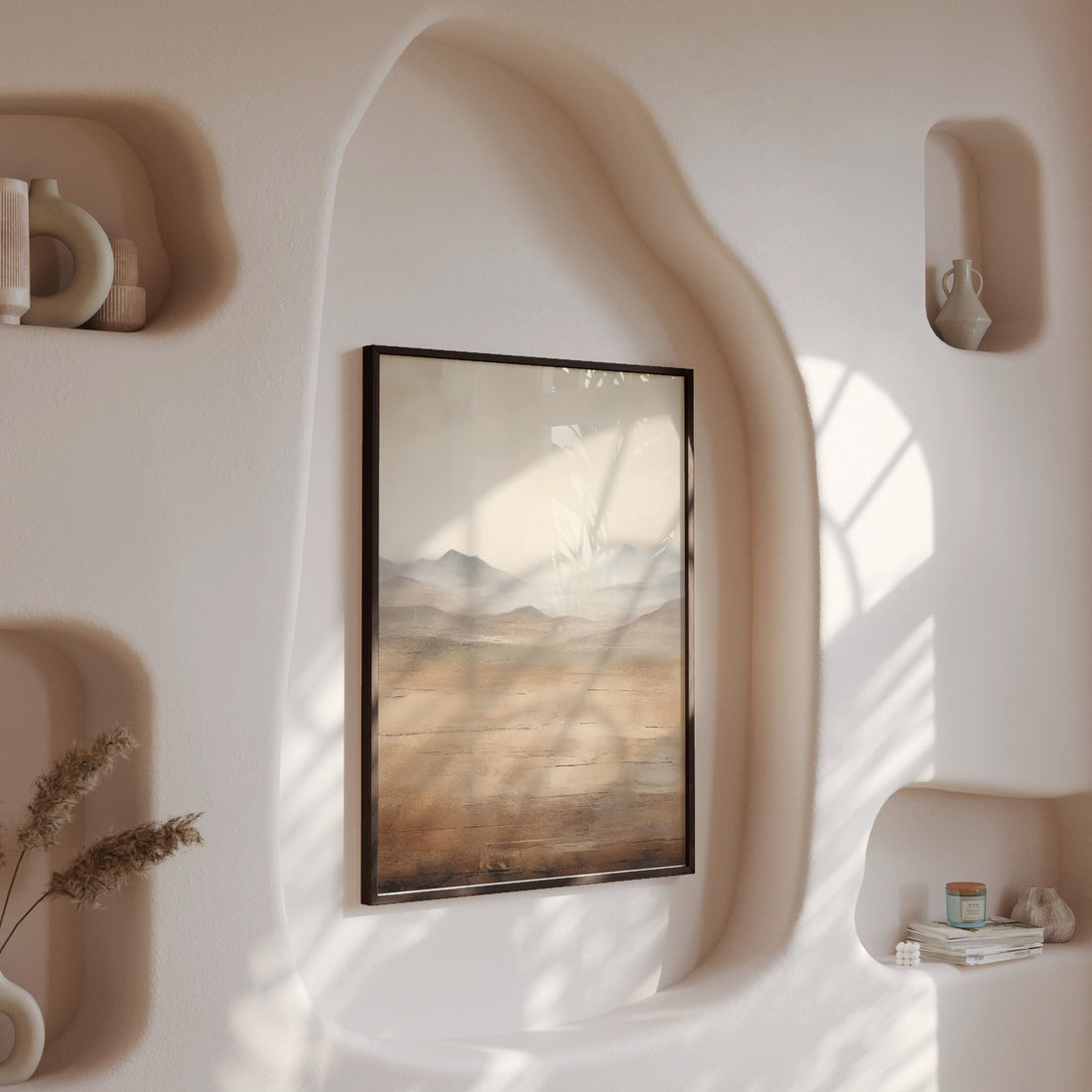 Desert Mirage Plains, 50x70cm Framed Poster With Black Frame