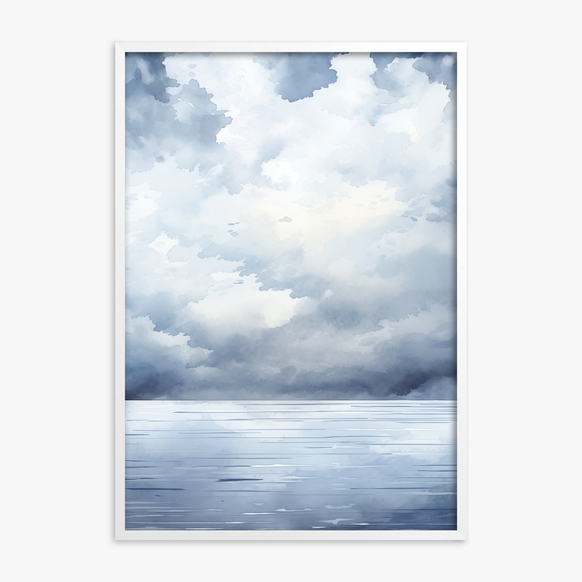 Tempest Tide, White Framed Poster With White Frame