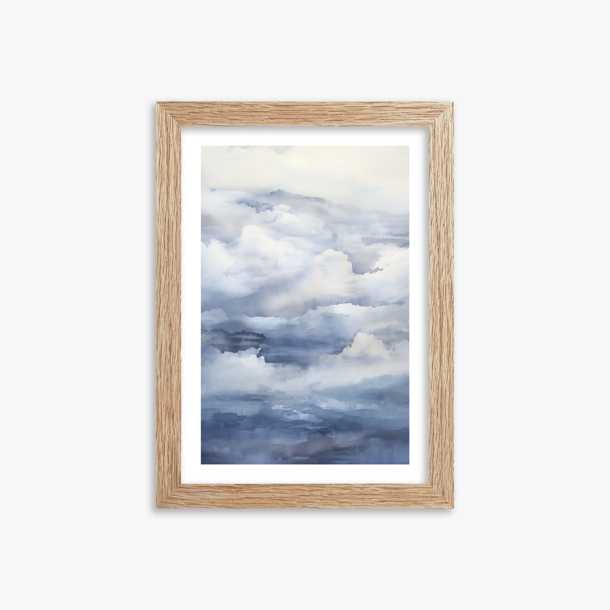 Celestial Drift, 21x30cm Framed Poster With Raw Oak Frame