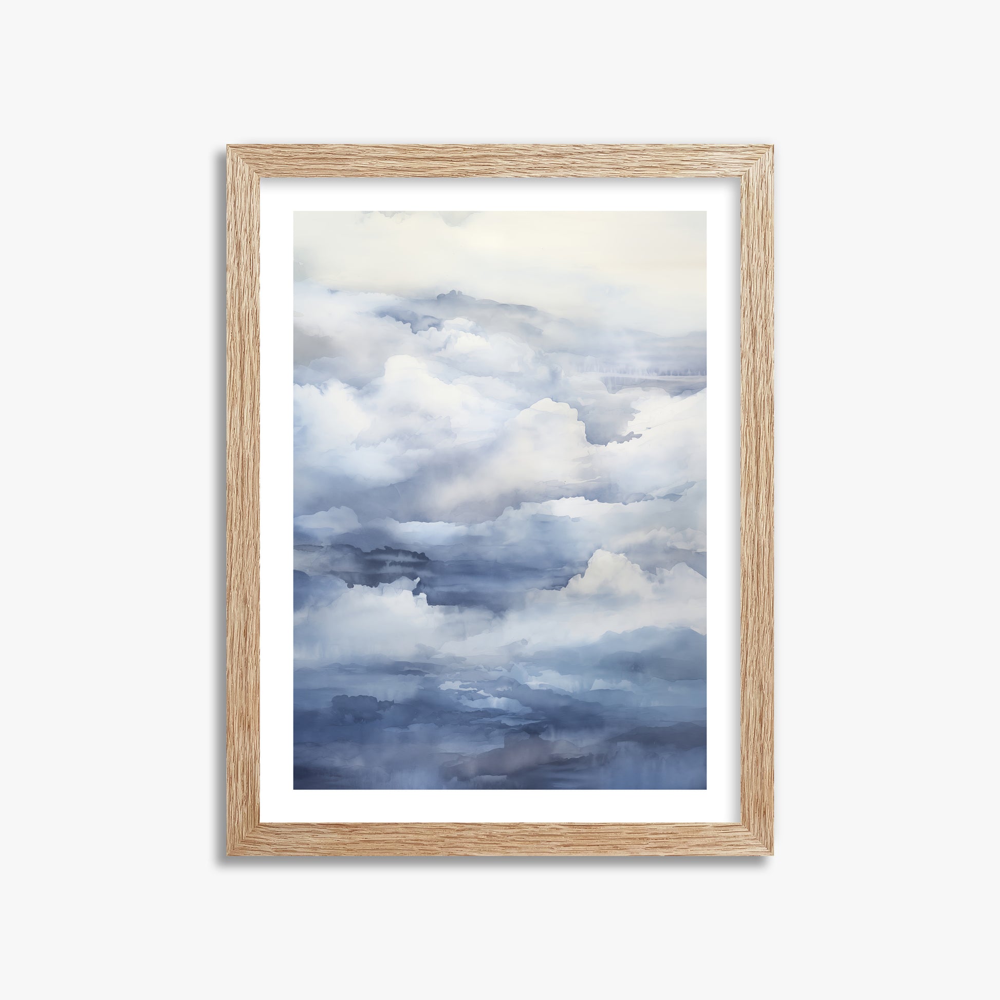 Celestial Drift, 30x40cm Framed Poster With Raw Oak Frame
