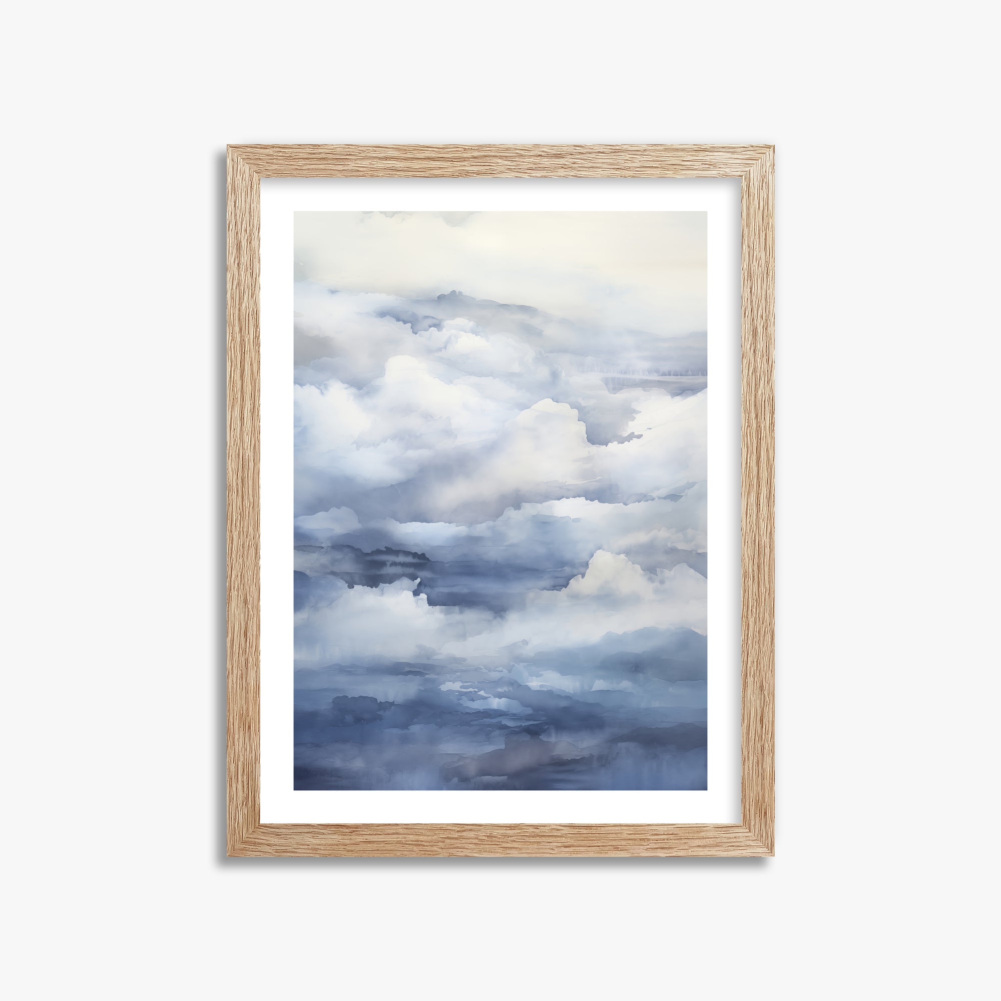 Celestial Drift, 30x40cm Framed Poster With Raw Oak Frame