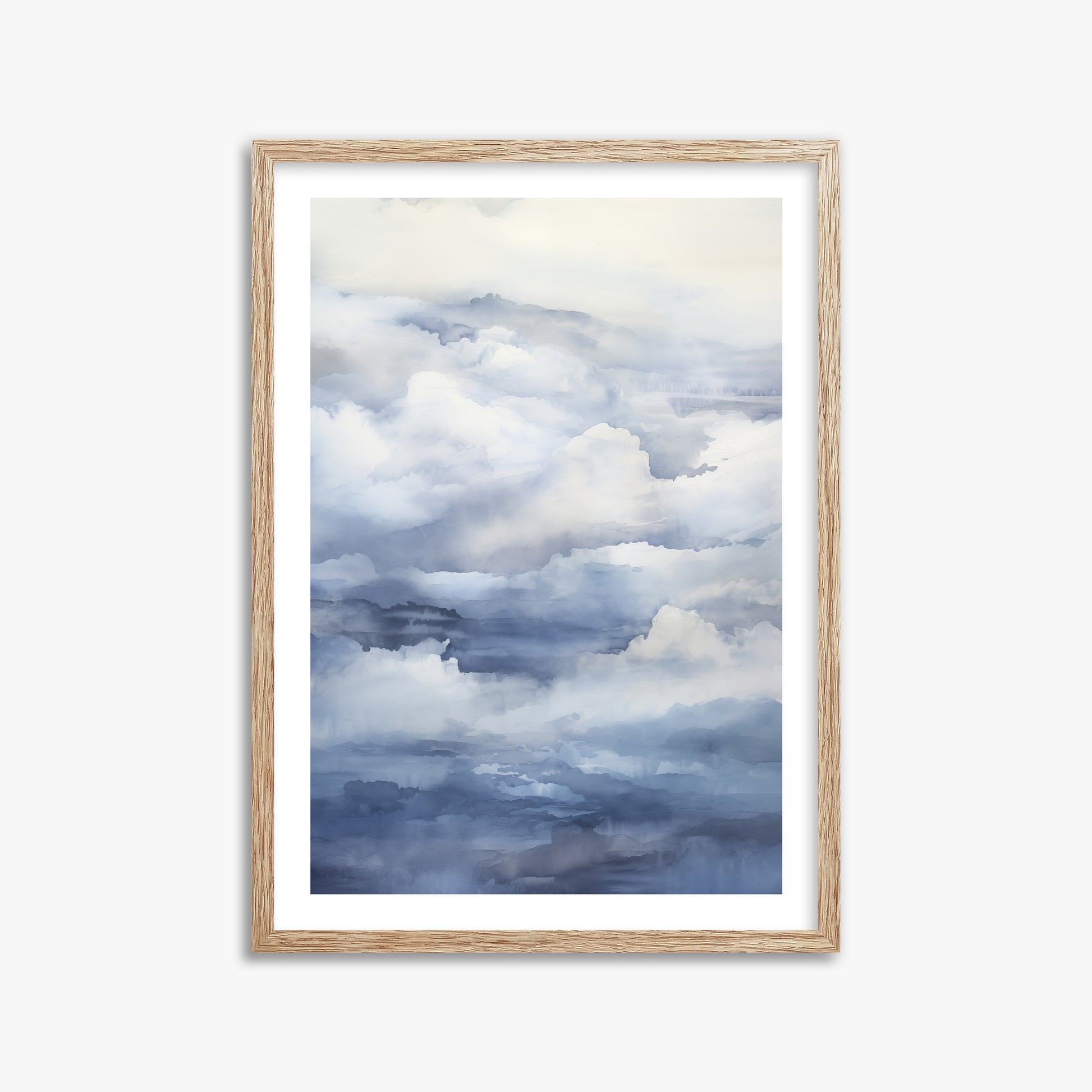 Celestial Drift, 50x70cm Framed Poster With Raw Oak Frame