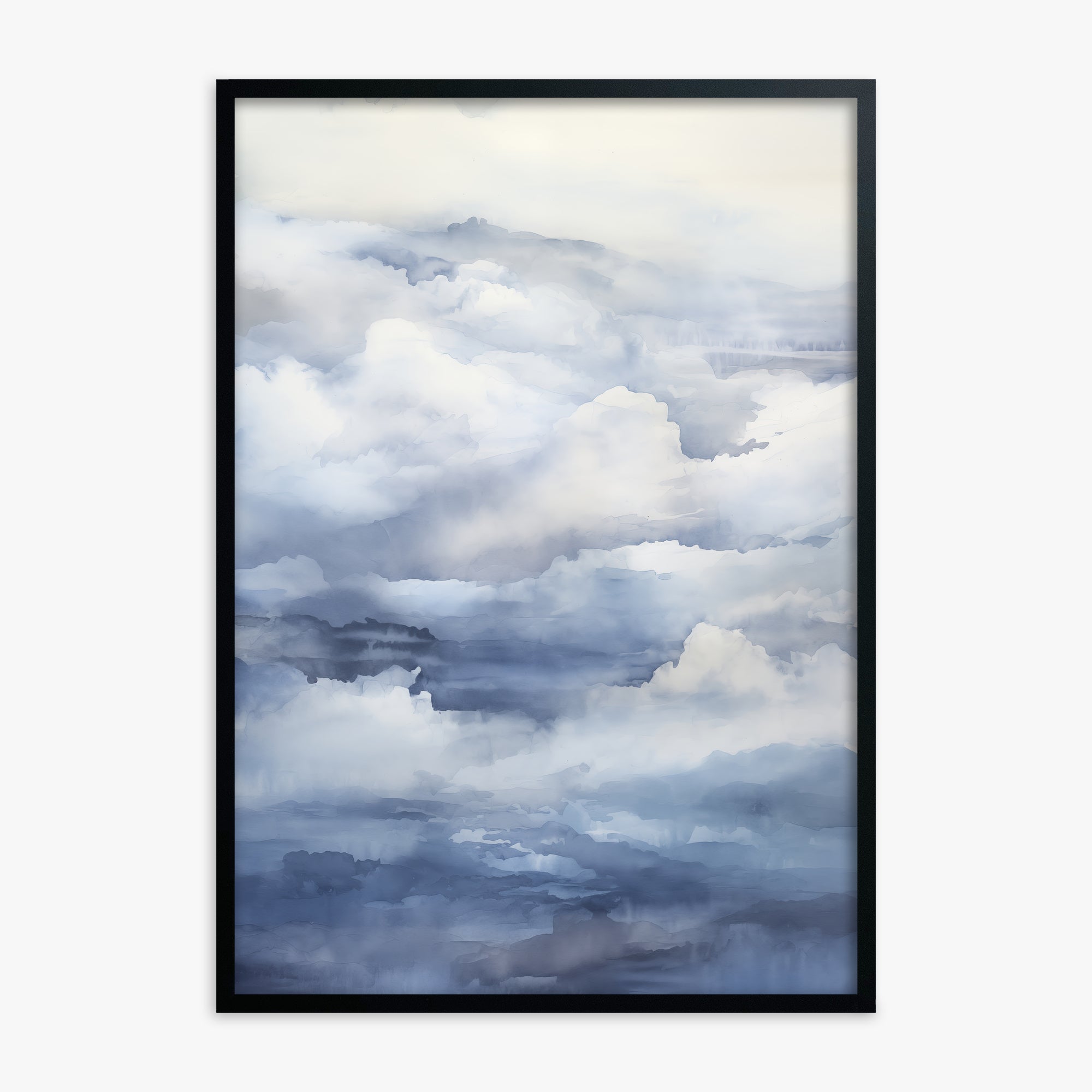 Celestial Drift, Black Framed Poster With Black Frame