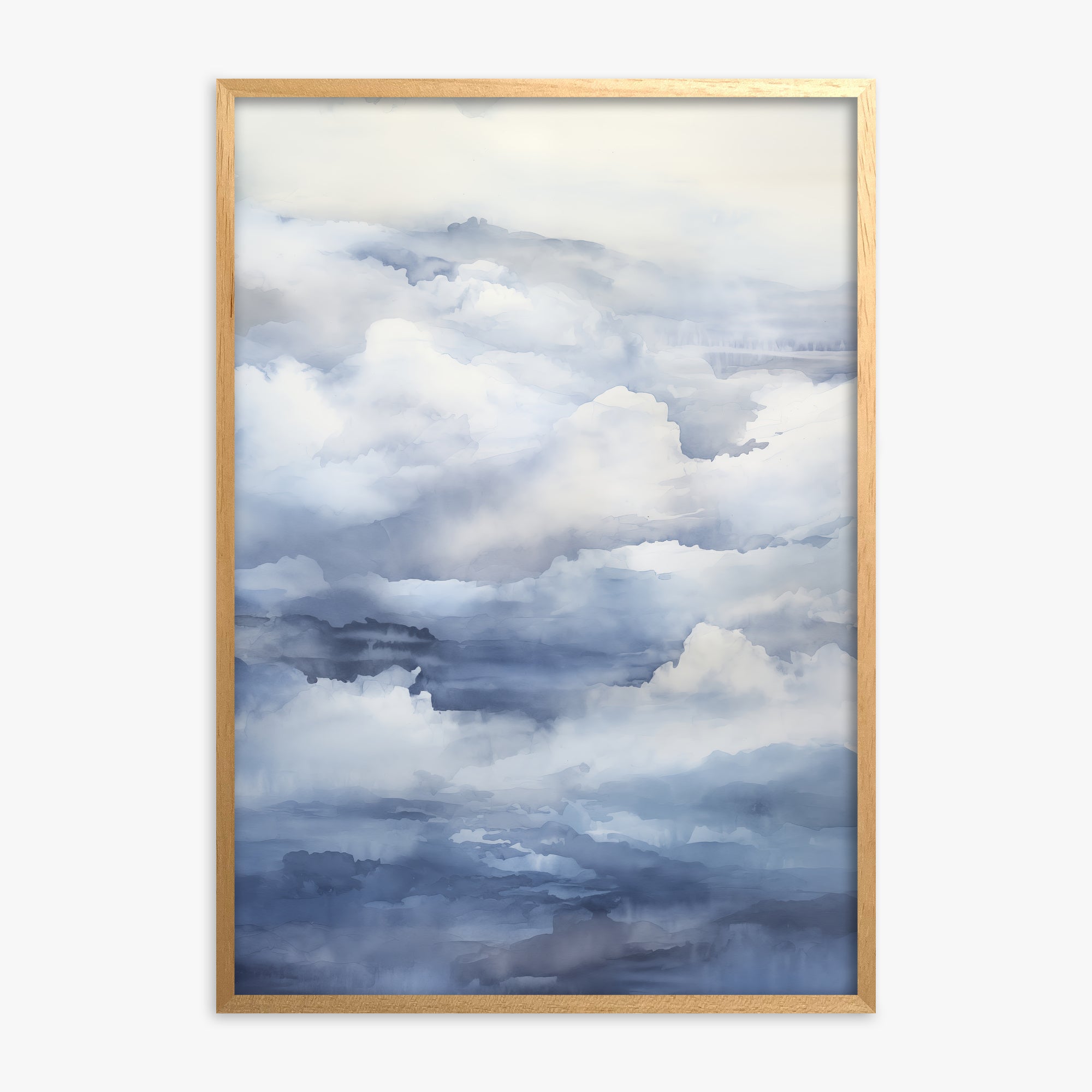 Celestial Drift, Oak Framed Poster With Oak Frame