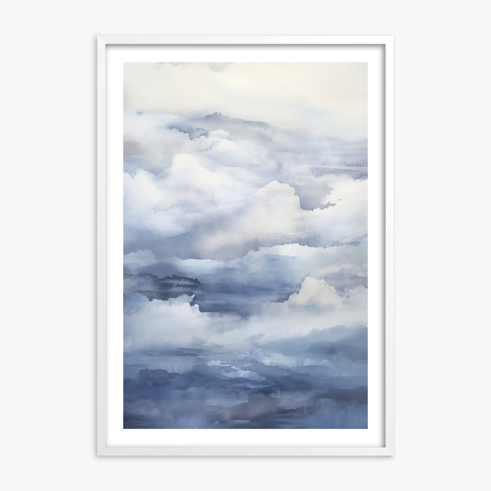 Celestial Drift, 70x100cm Framed Poster With White Frame