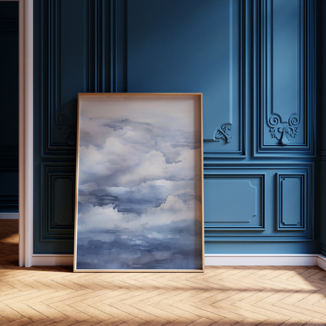 Celestial Drift, 50x70cm Framed Poster With Black Frame