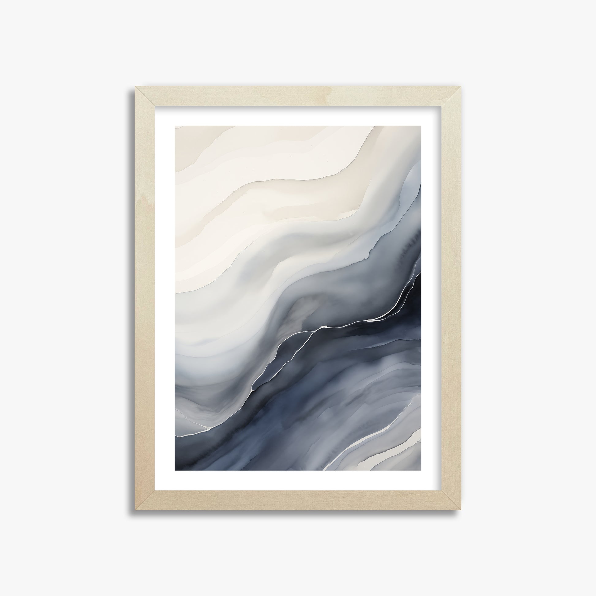 Ebb & Flow, 30x40cm Framed Poster With Lime Wood Frame