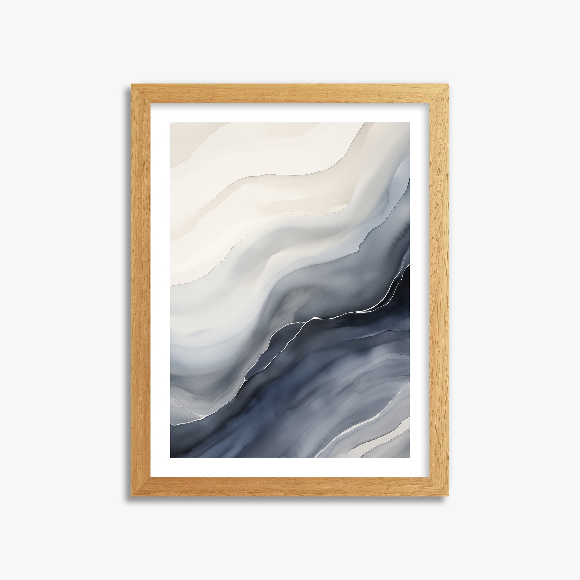 Ebb & Flow, 30x40cm Framed Poster With Oak Frame