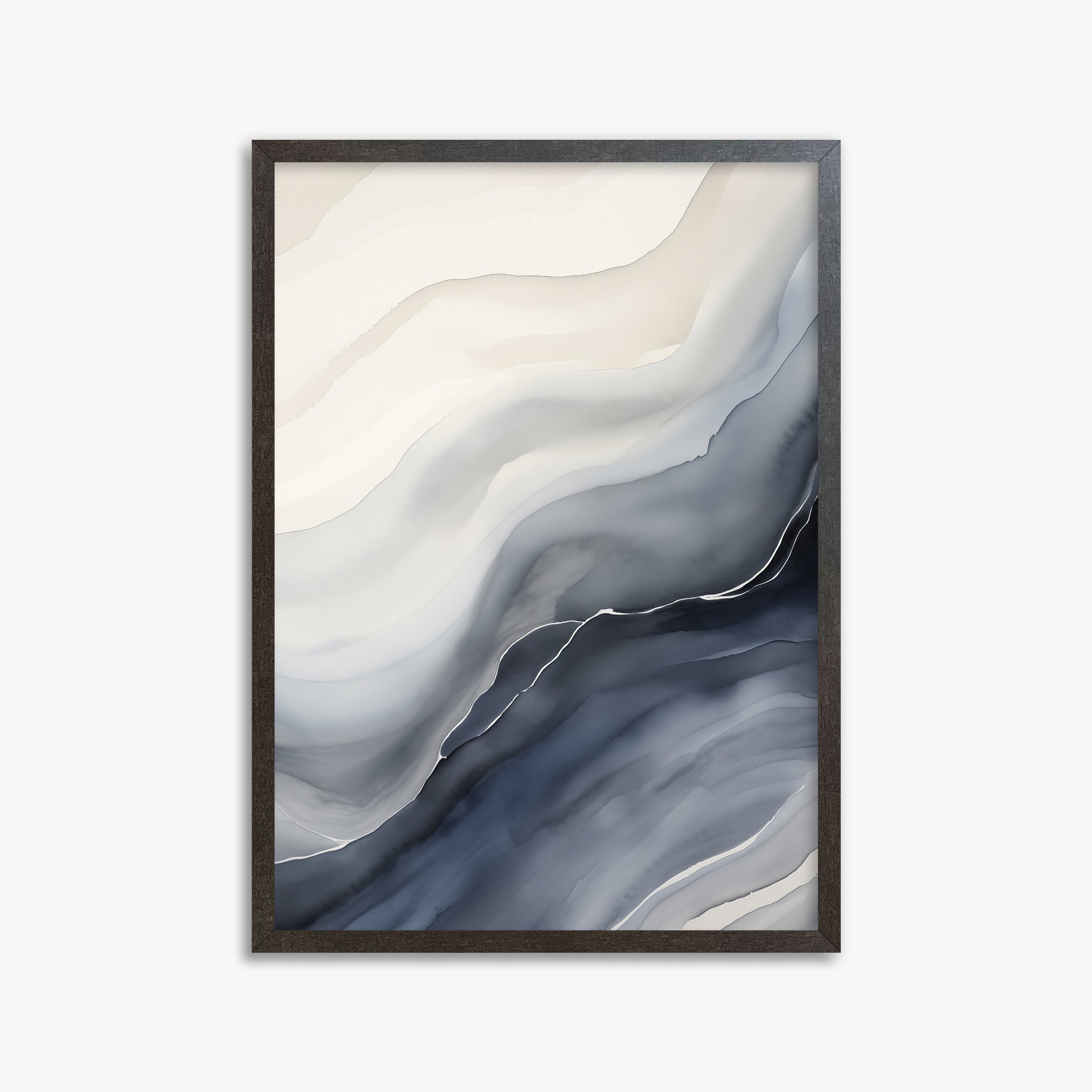 Ebb & Flow, 50x70cm Framed Poster With Espresso Frame