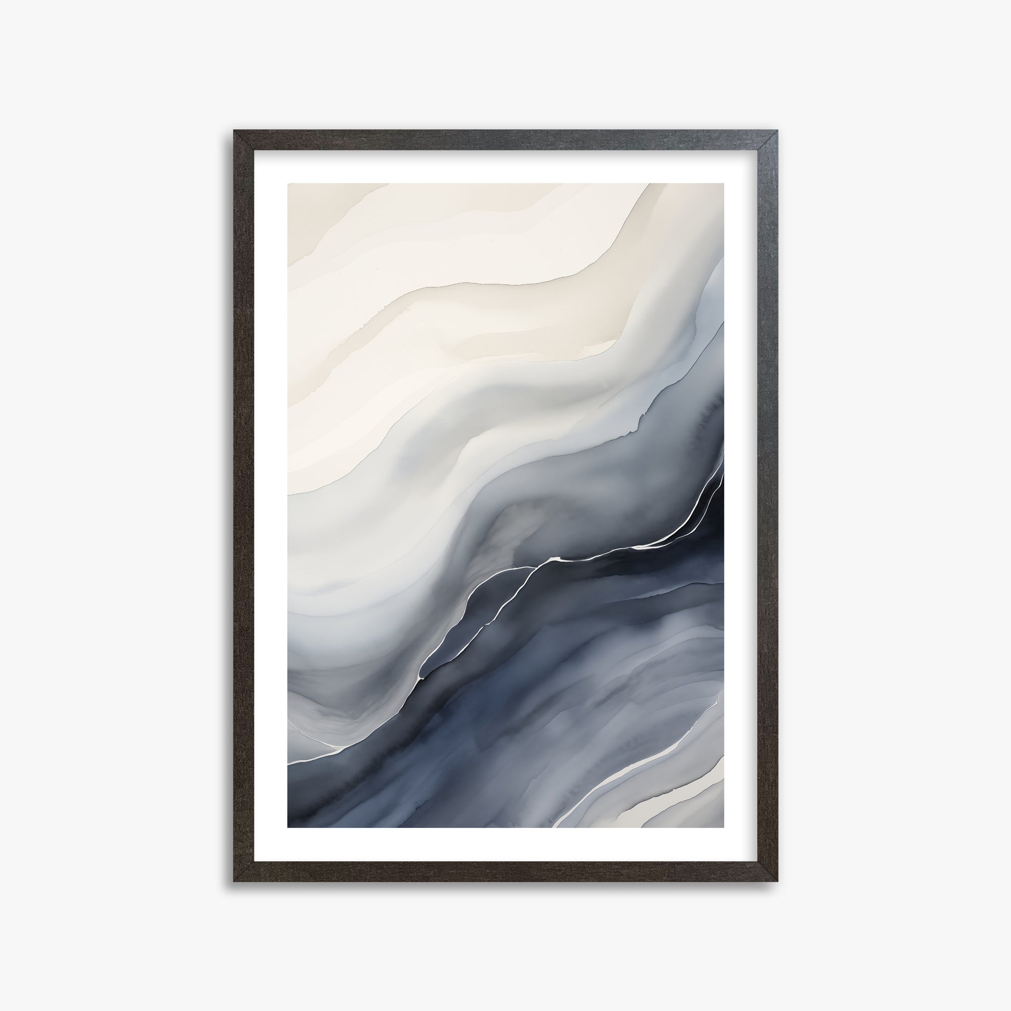 Ebb & Flow, 50x70cm Framed Poster With Espresso Frame