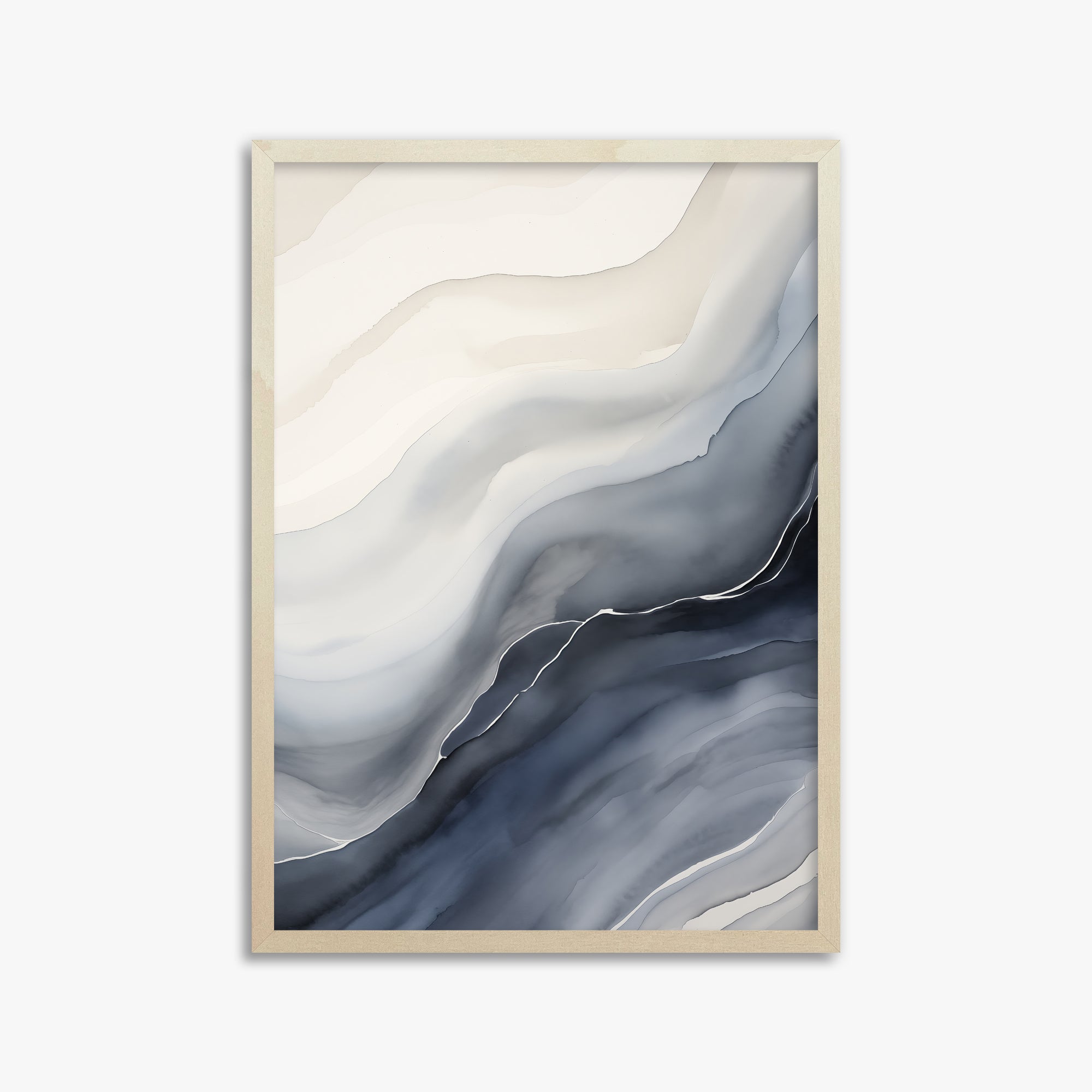 Ebb & Flow, 50x70cm Framed Poster With Lime Wood Frame