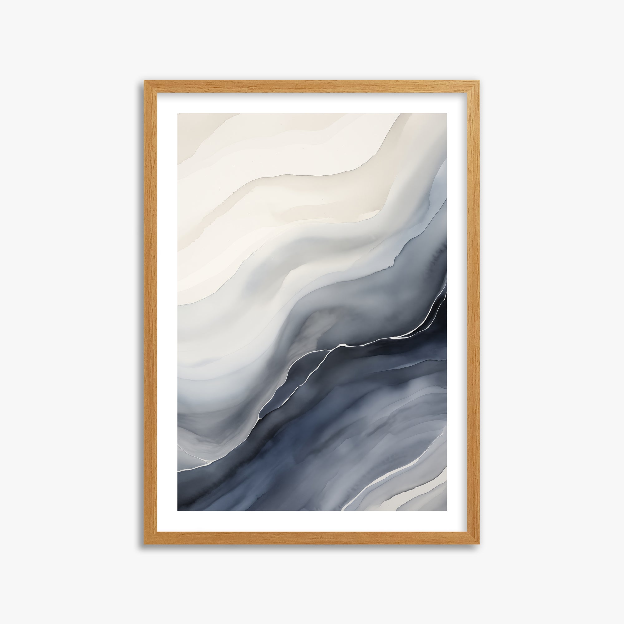 Ebb & Flow, 50x70cm Framed Poster With Oak Frame