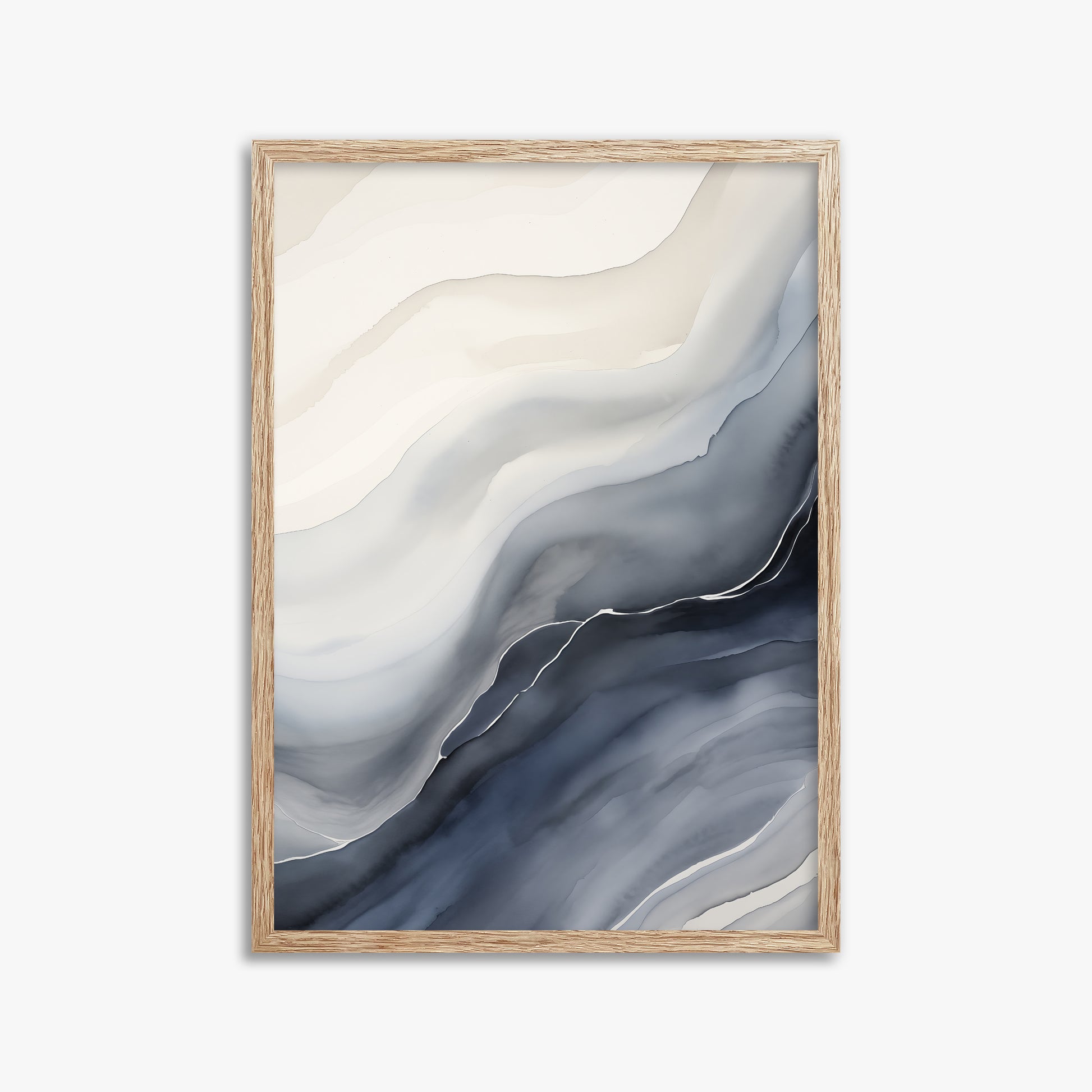 Ebb & Flow, 50x70cm Framed Poster With Raw Oak Frame