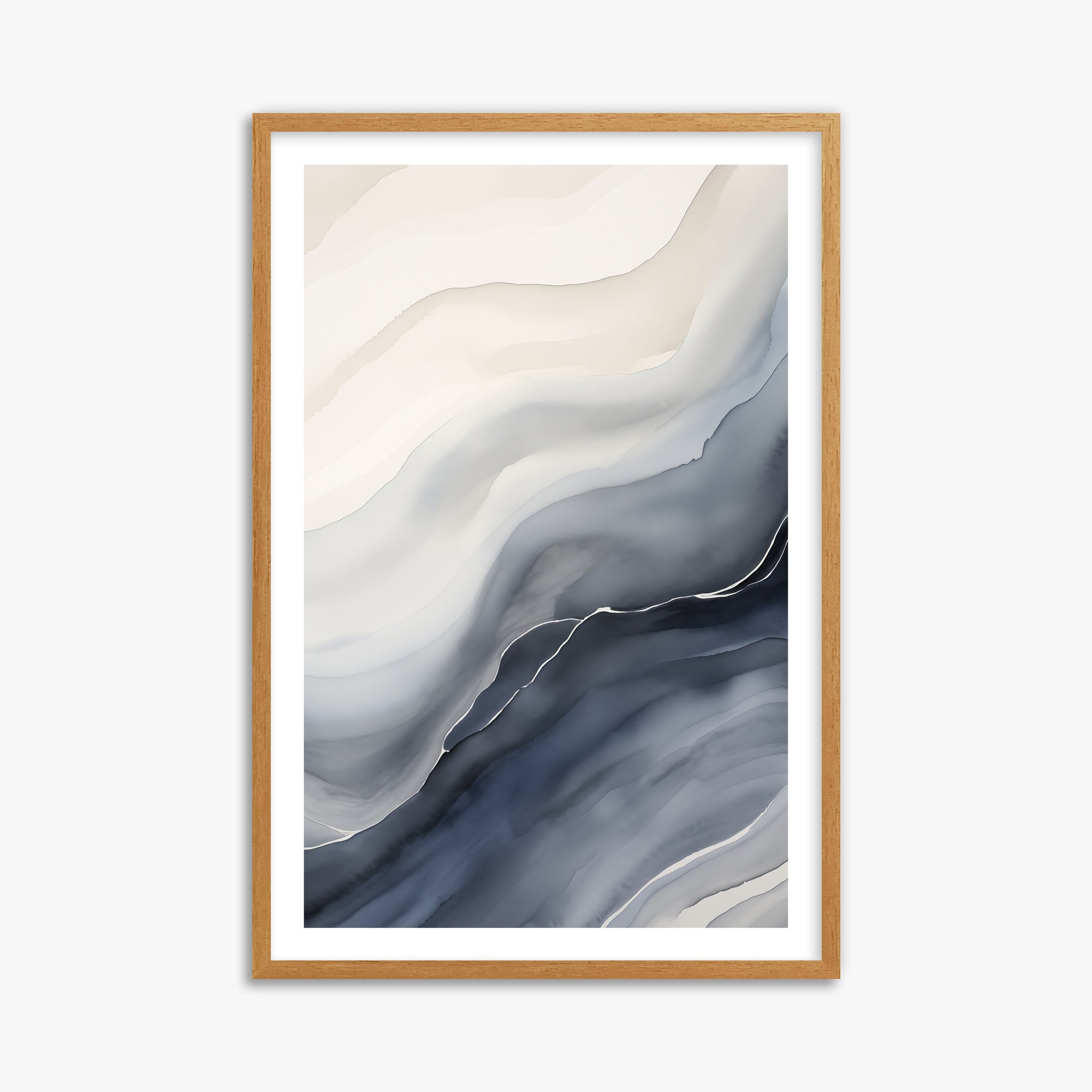 Ebb & Flow, 61x91cm Framed Poster With Oak Frame