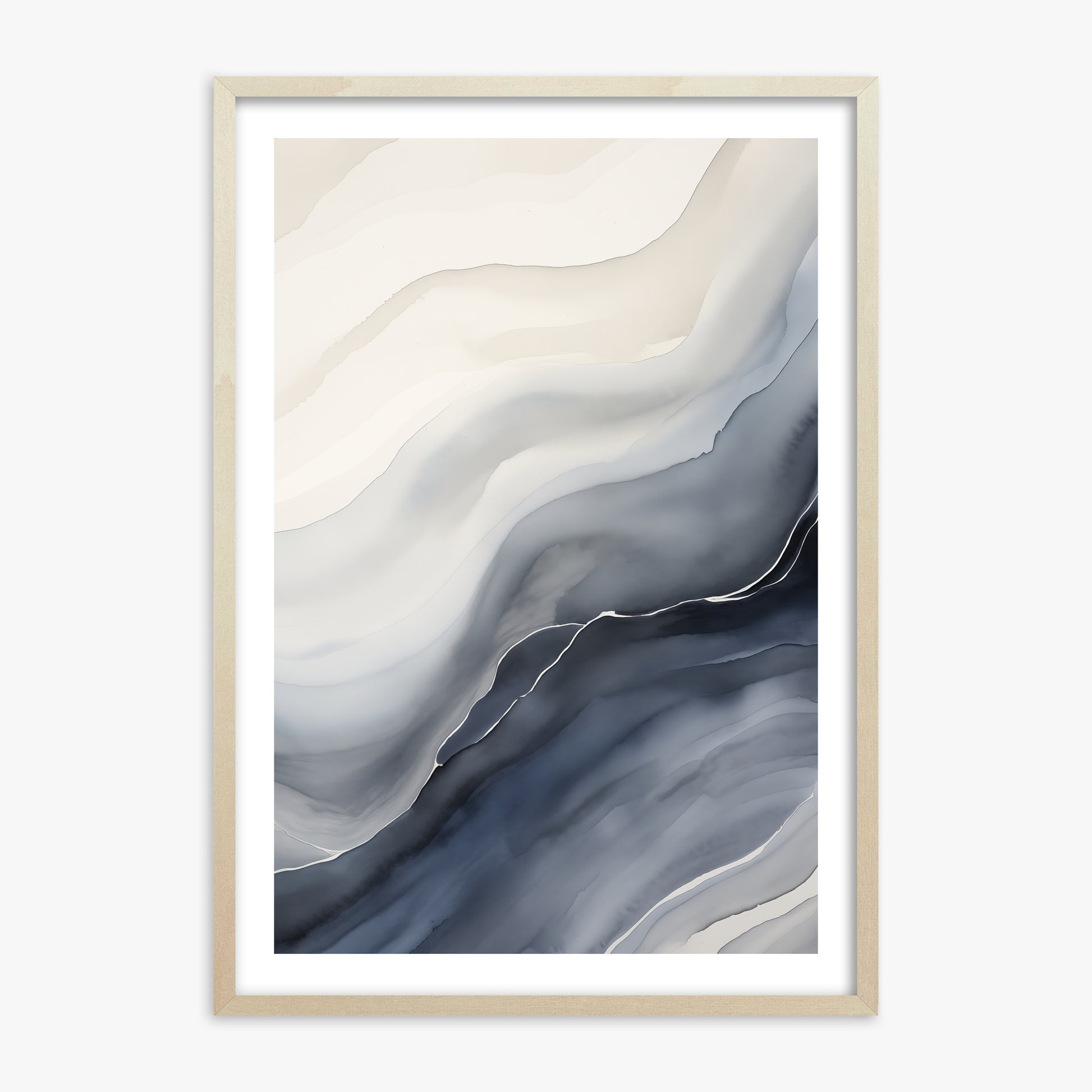 Ebb & Flow, 70x100cm Framed Poster With Lime Wood Frame
