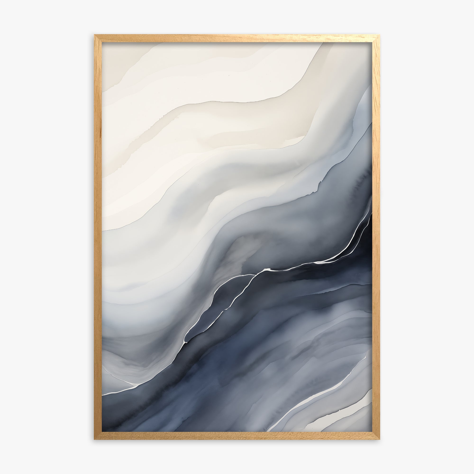 Ebb & Flow, Oak Framed Poster With Oak Frame