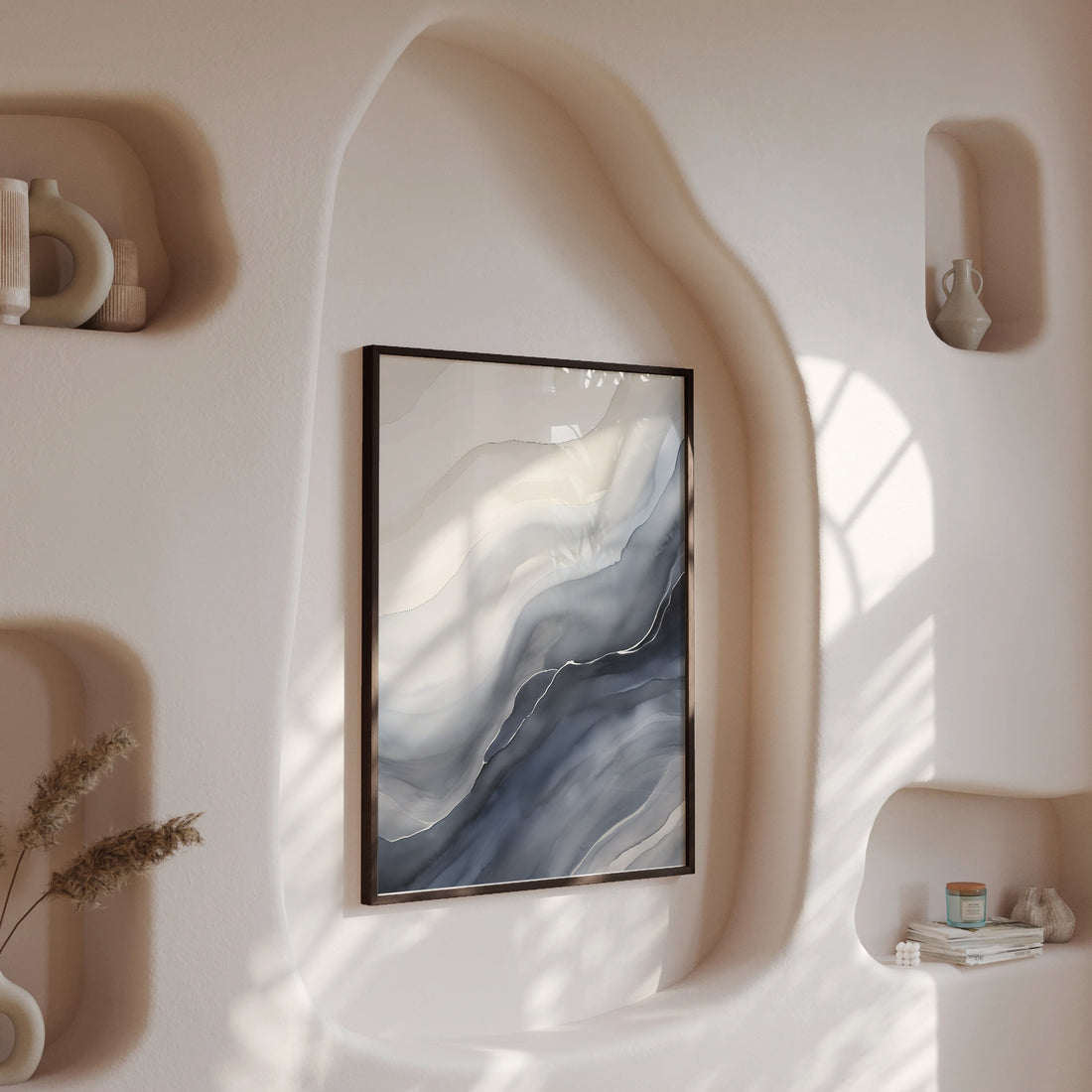 Ebb & Flow, 50x70cm Framed Poster With Black Frame