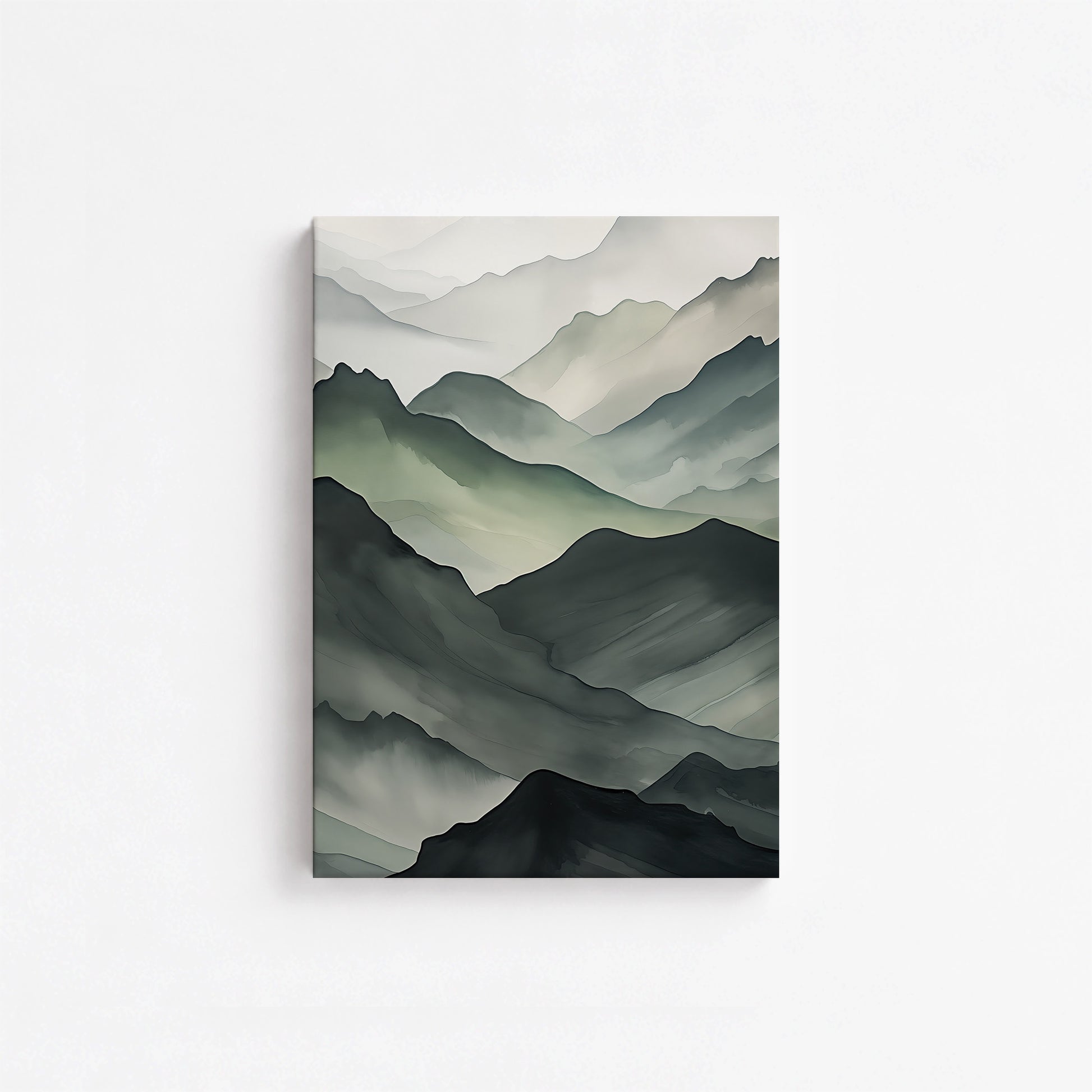 Misty Mountain Layers, 21x30cm Satin Canvas Poster