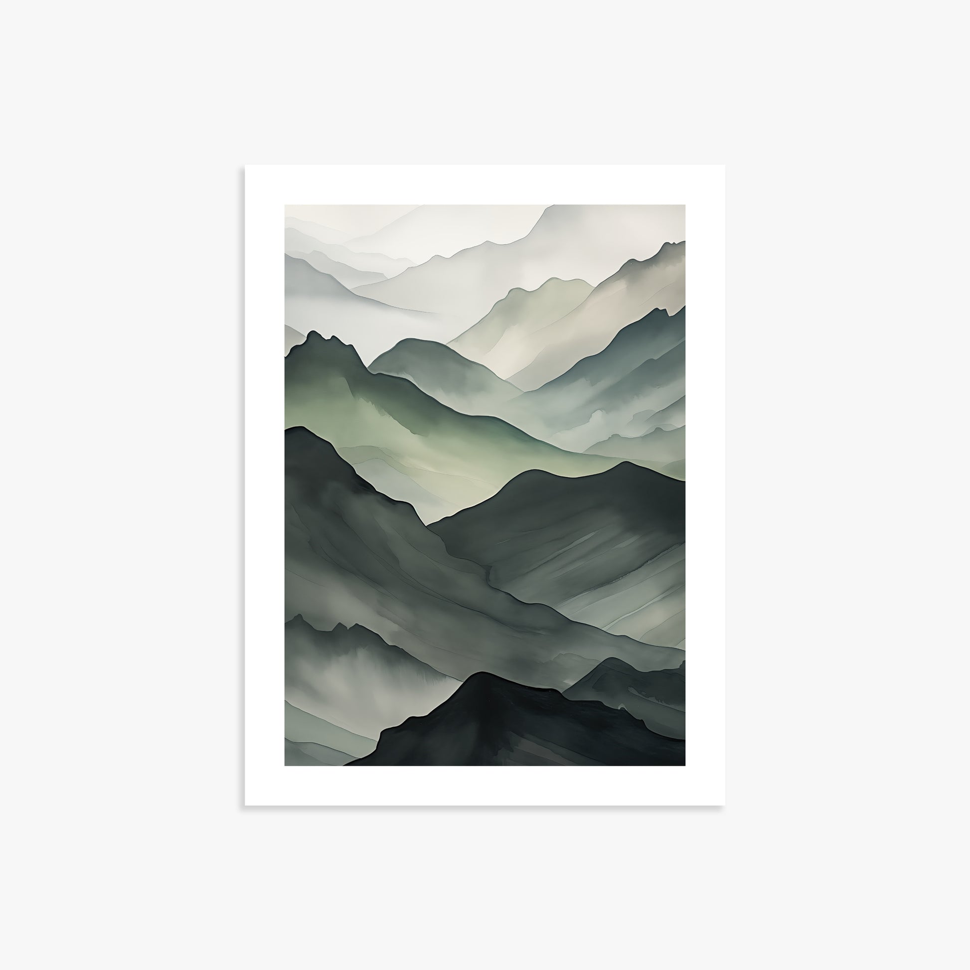Misty Mountain Layers, 30x40cm Poster Unframed