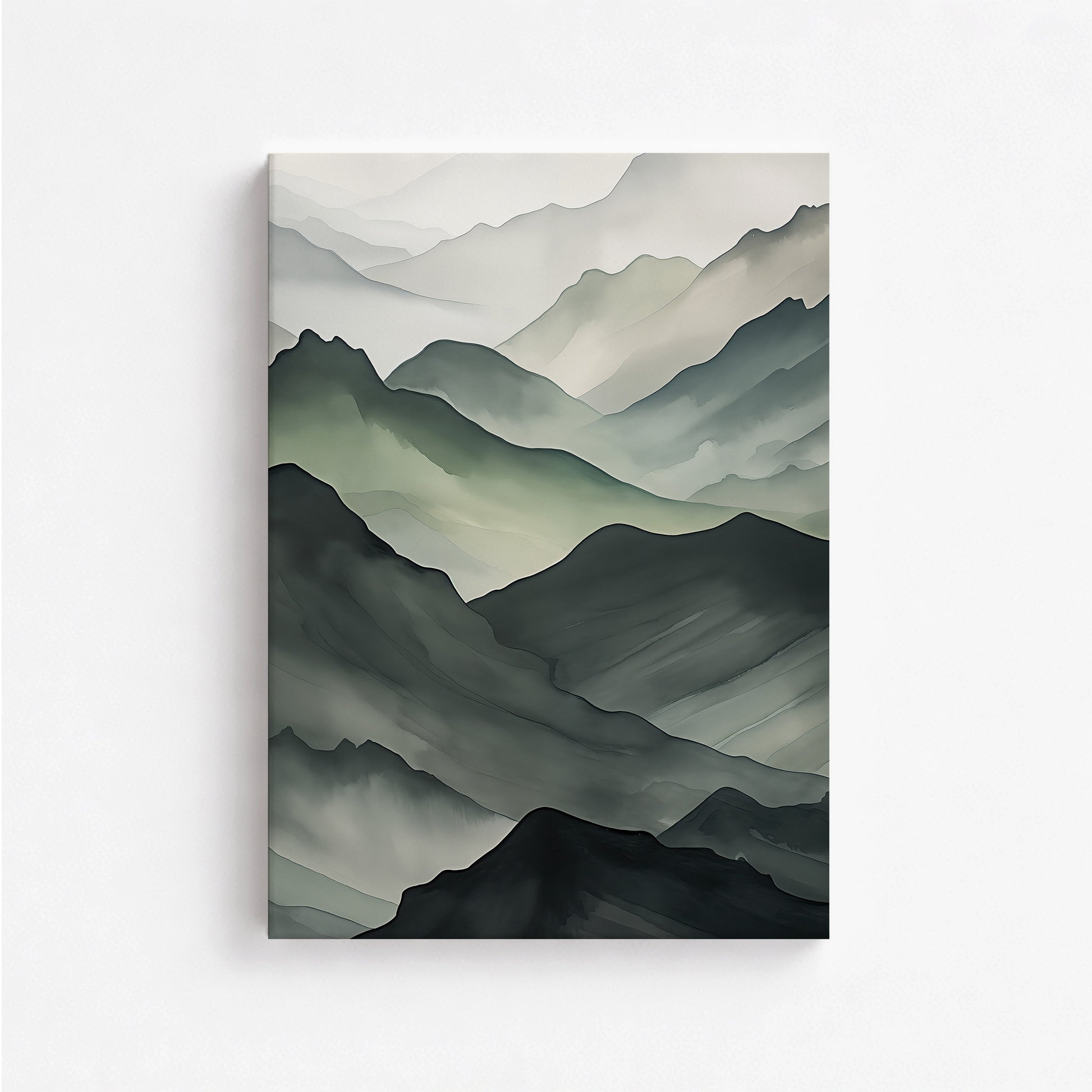 Misty Mountain Layers, 50x70cm Satin Canvas Poster