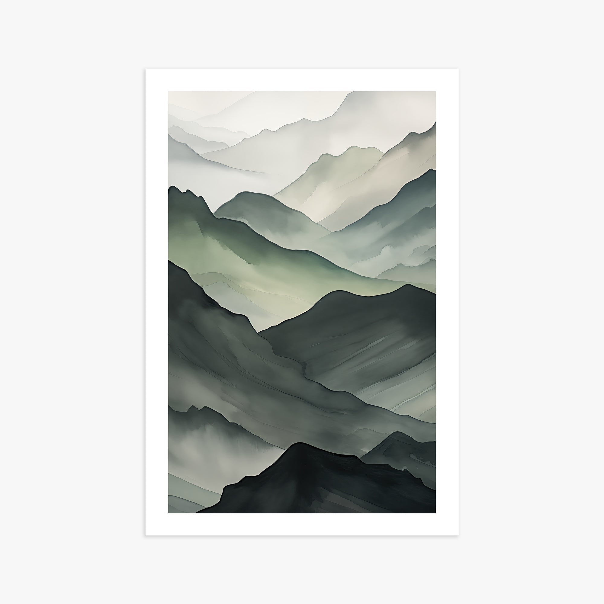 Misty Mountain Layers, 61x91cm Poster Unframed