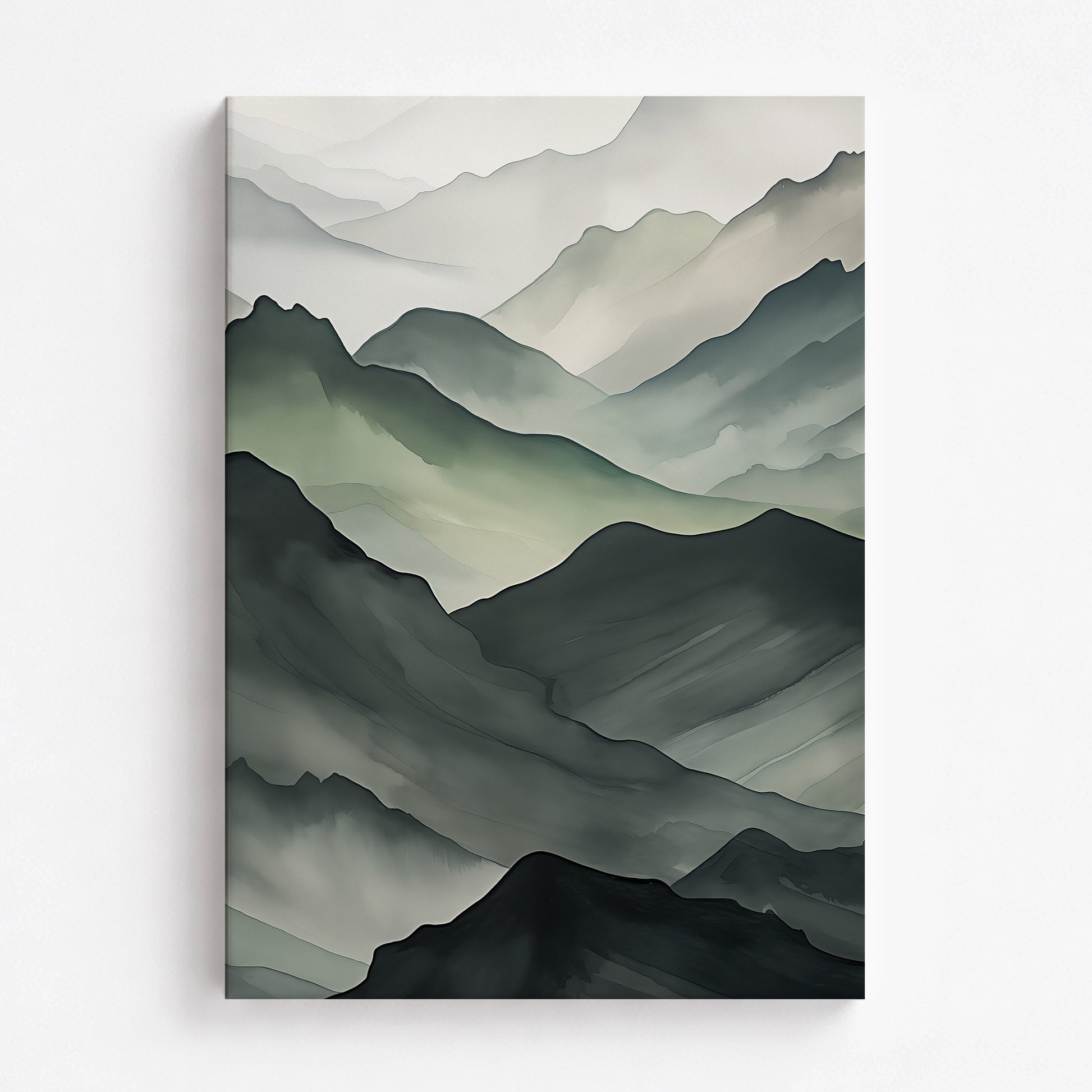 Misty Mountain Layers, 70x100cm Satin Canvas Poster