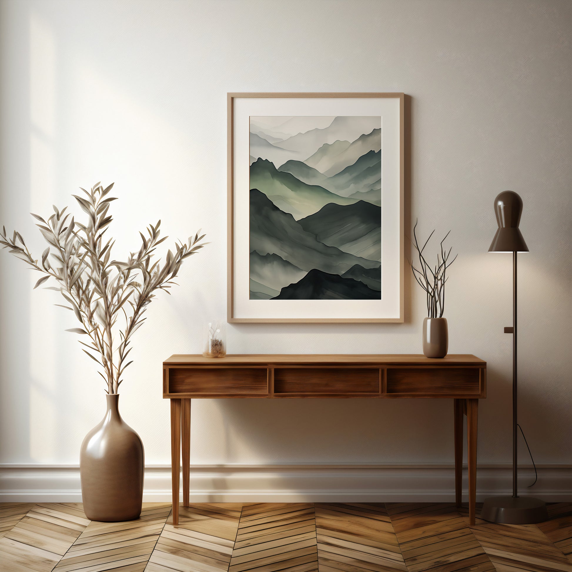 Design Concept No. 37 for Misty Mountain Layers Modern Poster Art