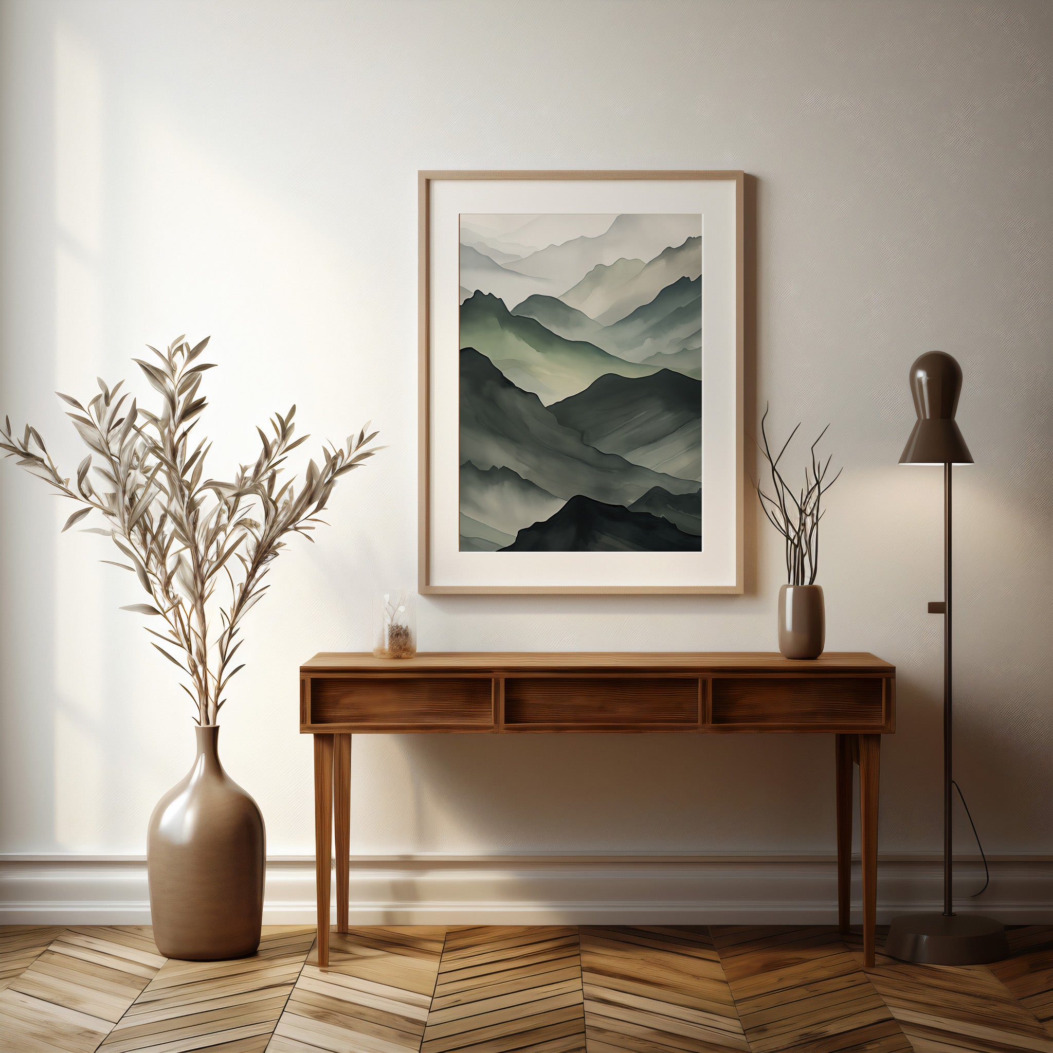 Design Concept No. 37 for Misty Mountain Layers Modern Poster Art