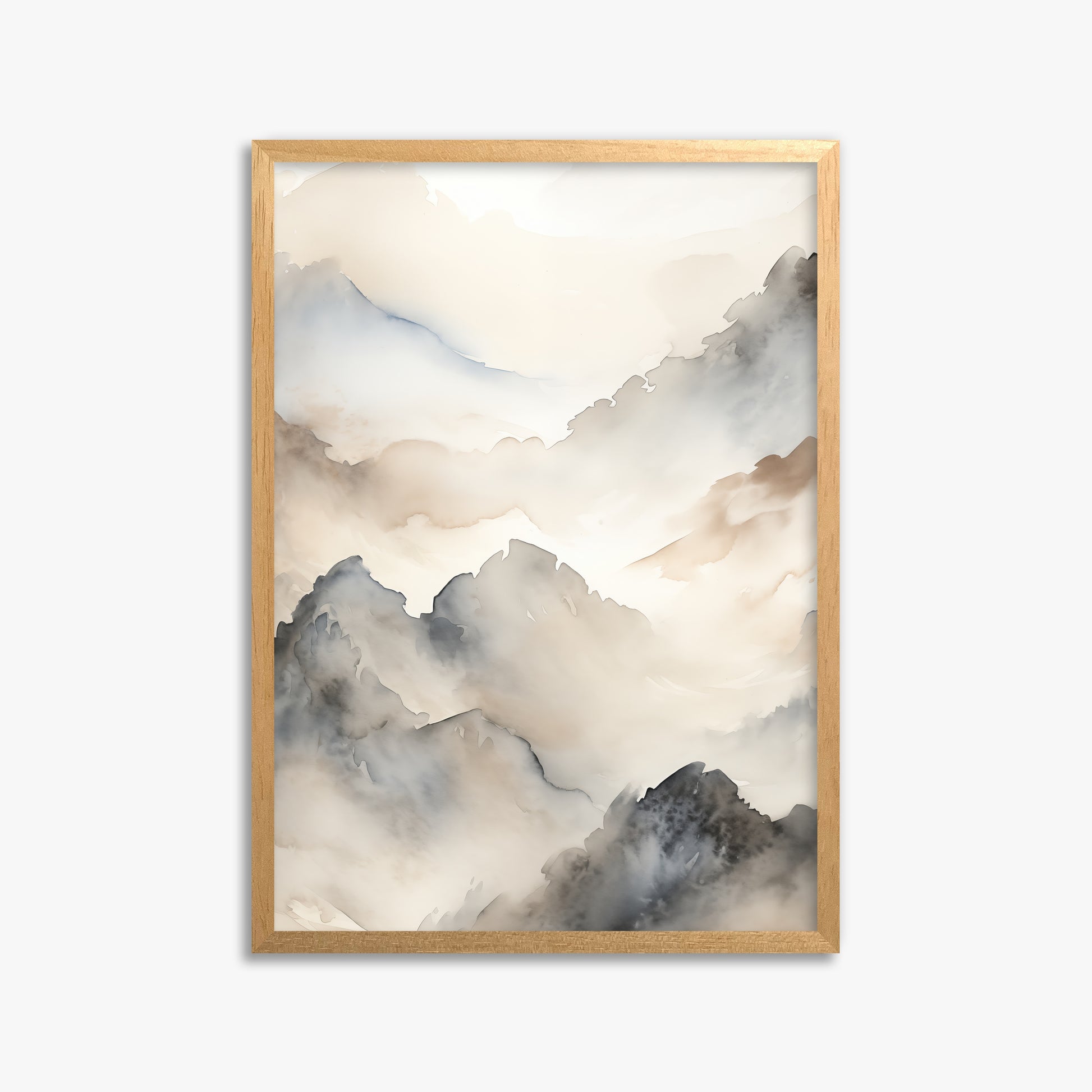 Amber Pass, 50x70cm Framed Poster With Oak Frame