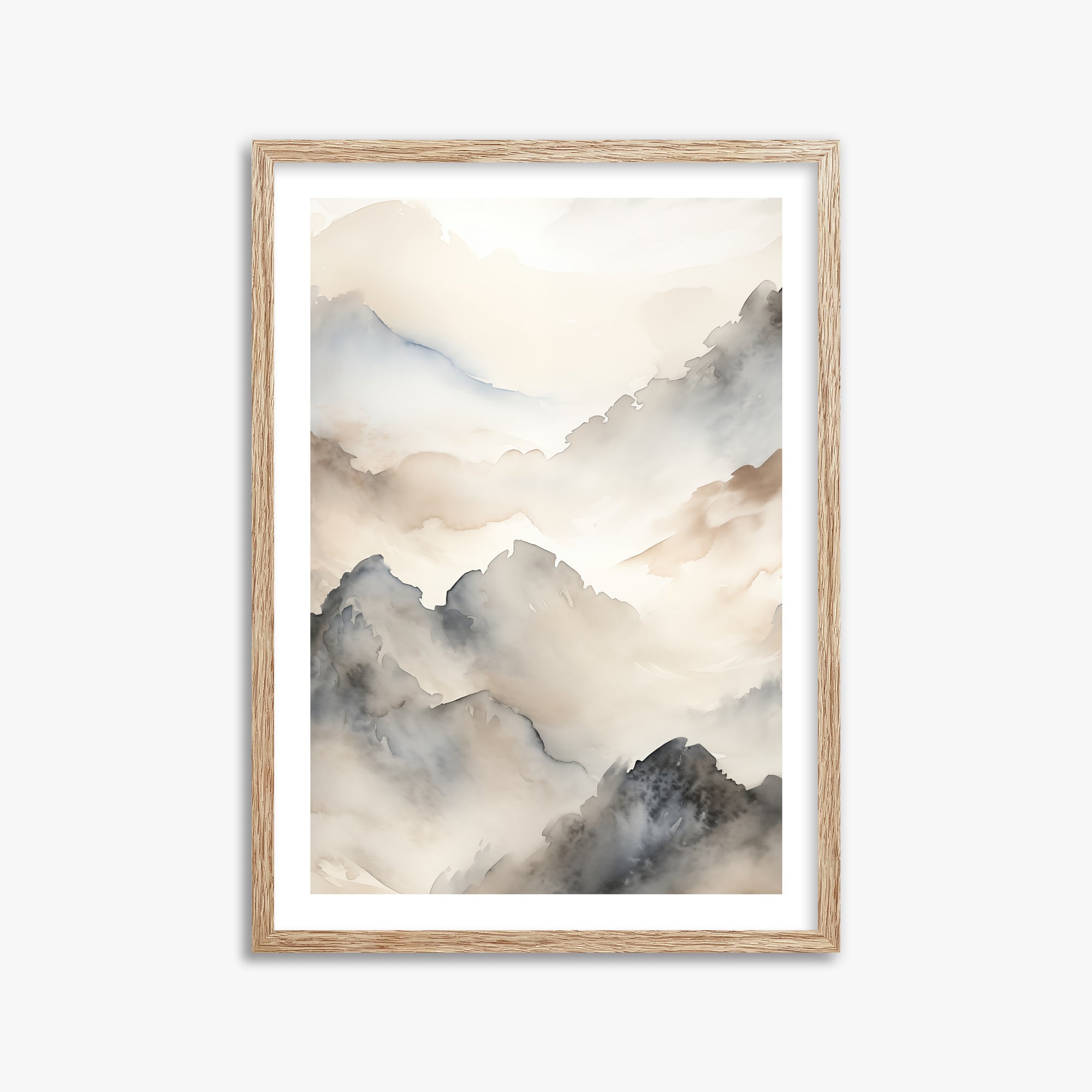Amber Pass, 50x70cm Framed Poster With Raw Oak Frame