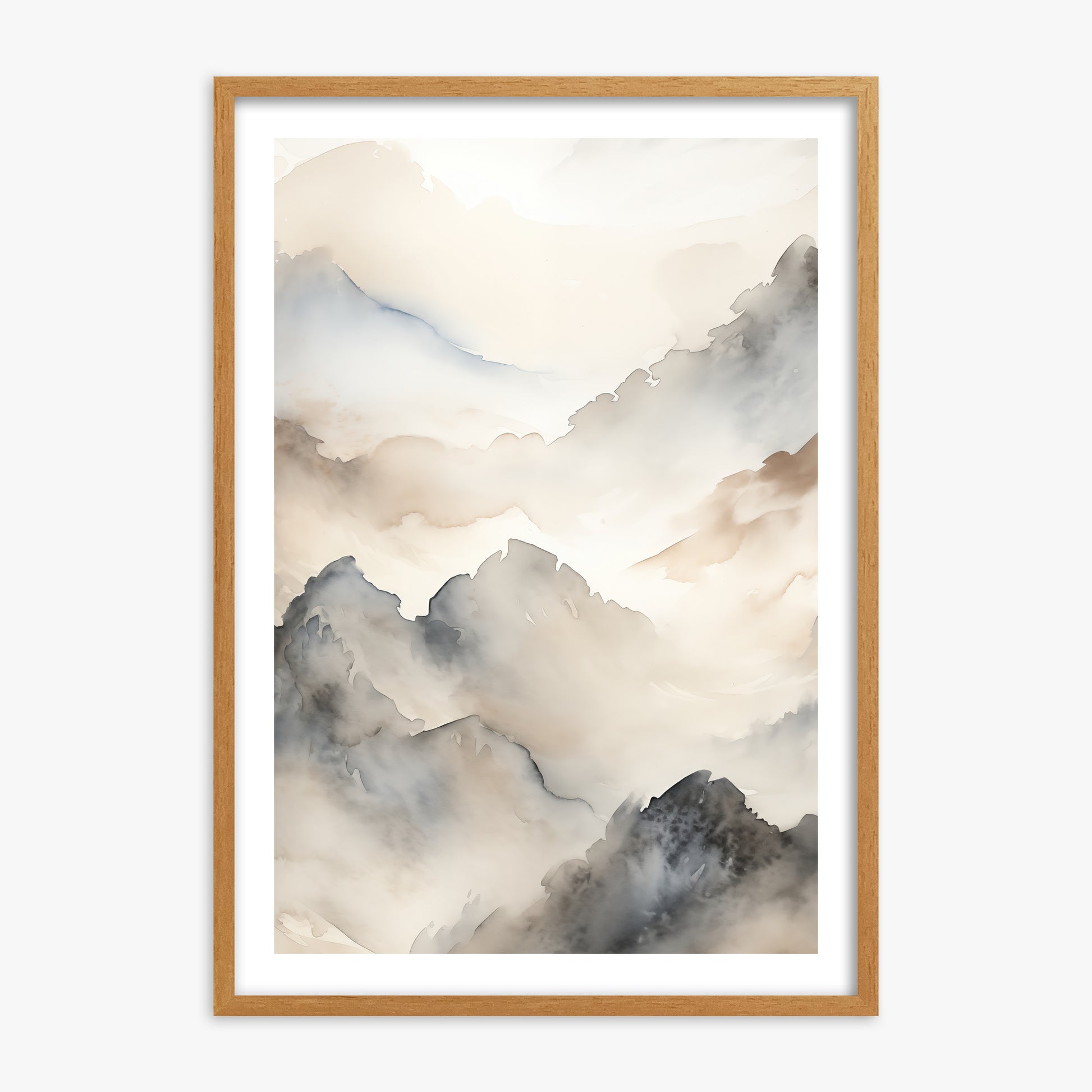 Amber Pass, 70x100cm Framed Poster With Oak Frame