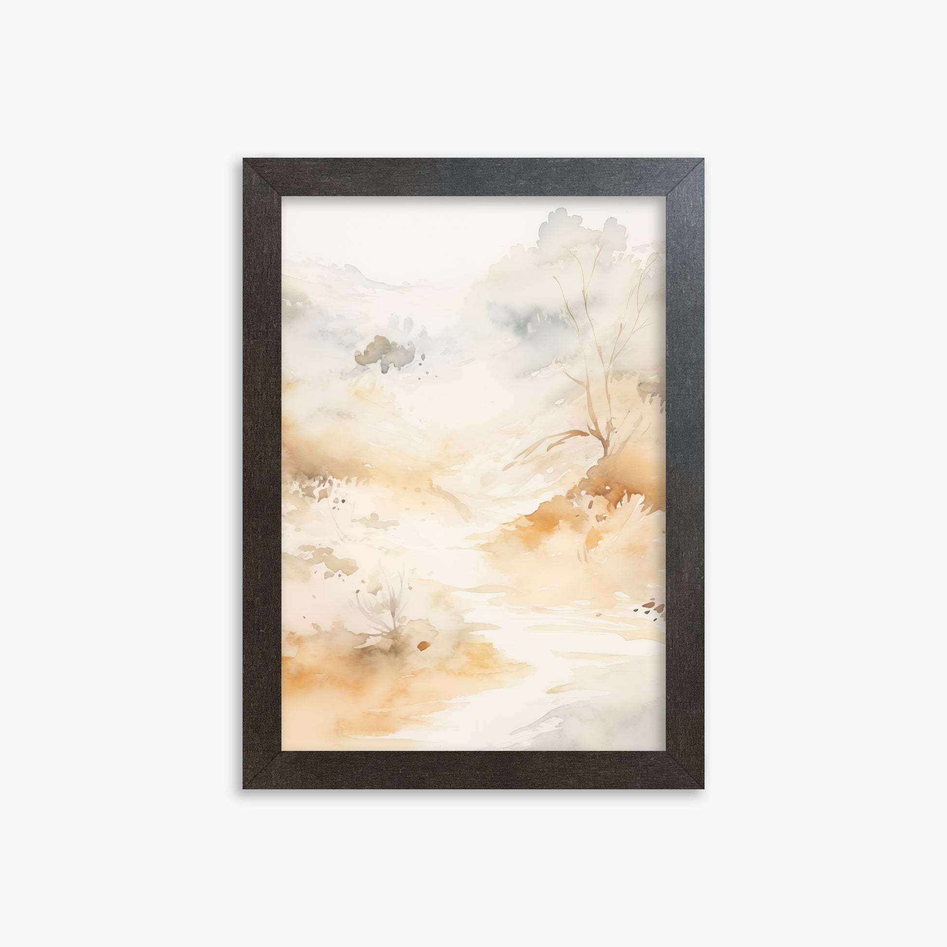 Gilded Stream, 21x30cm Framed Poster With Espresso Frame