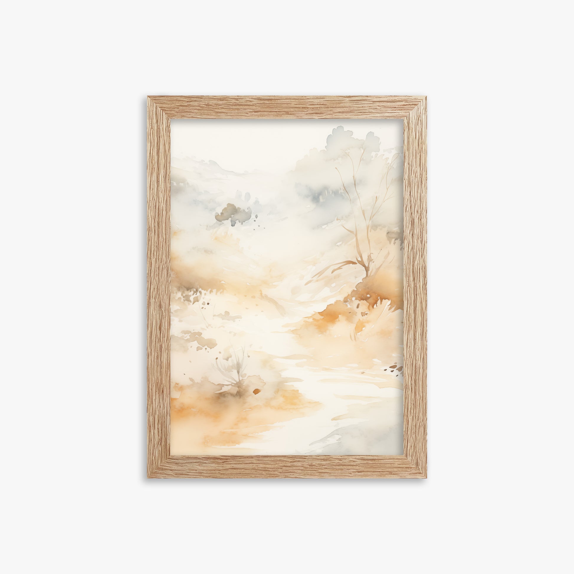 Gilded Stream, 21x30cm Framed Poster With Raw Oak Frame