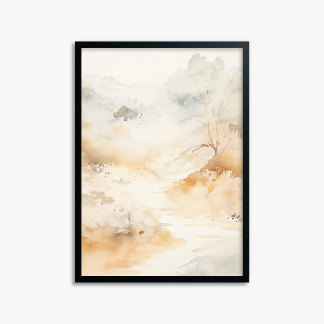 Gilded Stream, 50x70cm Framed Poster With Black Frame