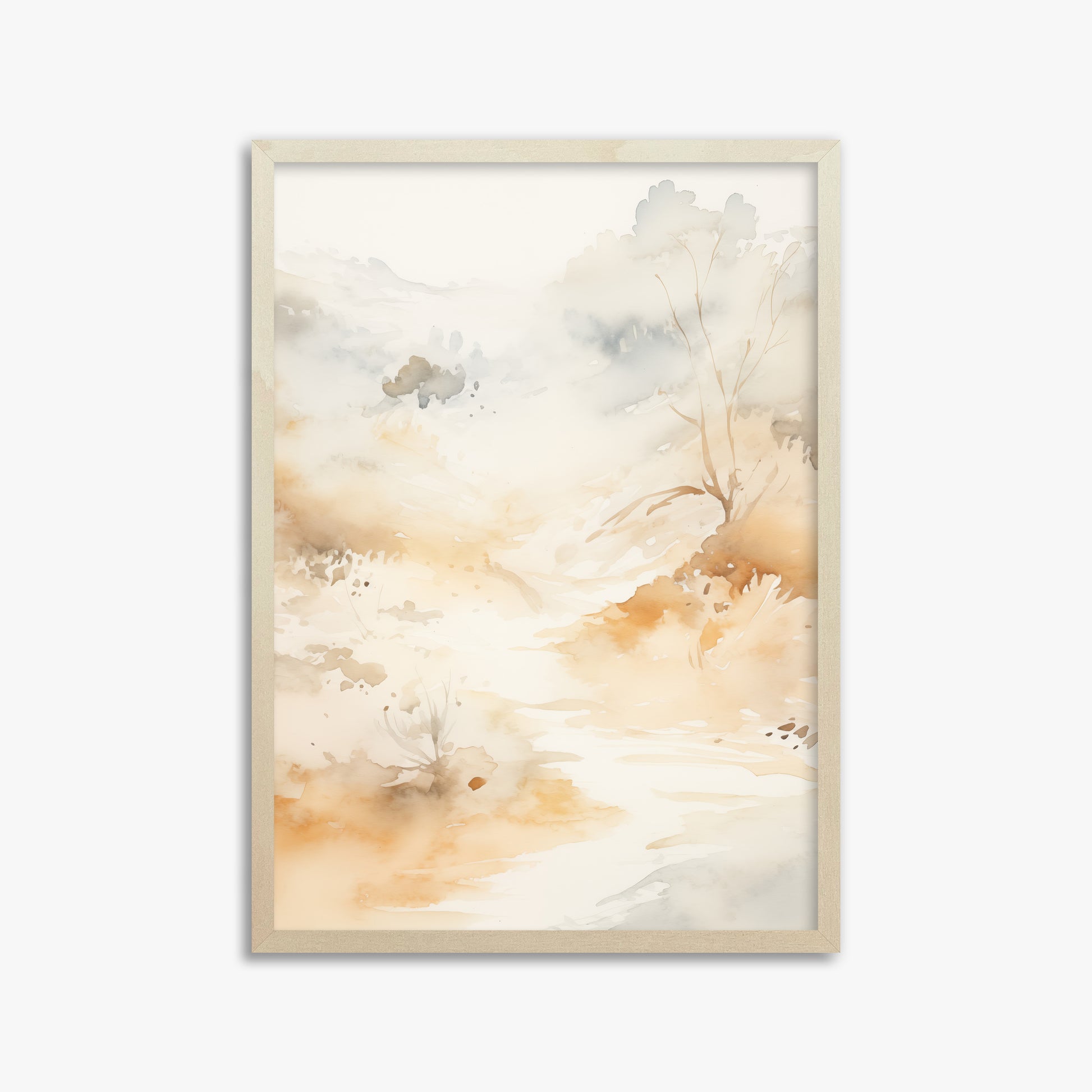 Gilded Stream, 50x70cm Framed Poster With Lime Wood Frame