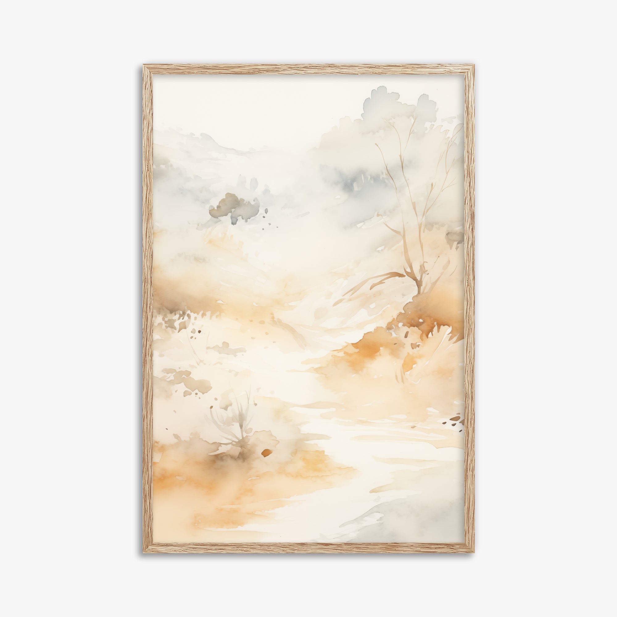 Gilded Stream, 61x91cm Framed Poster With Raw Oak Frame