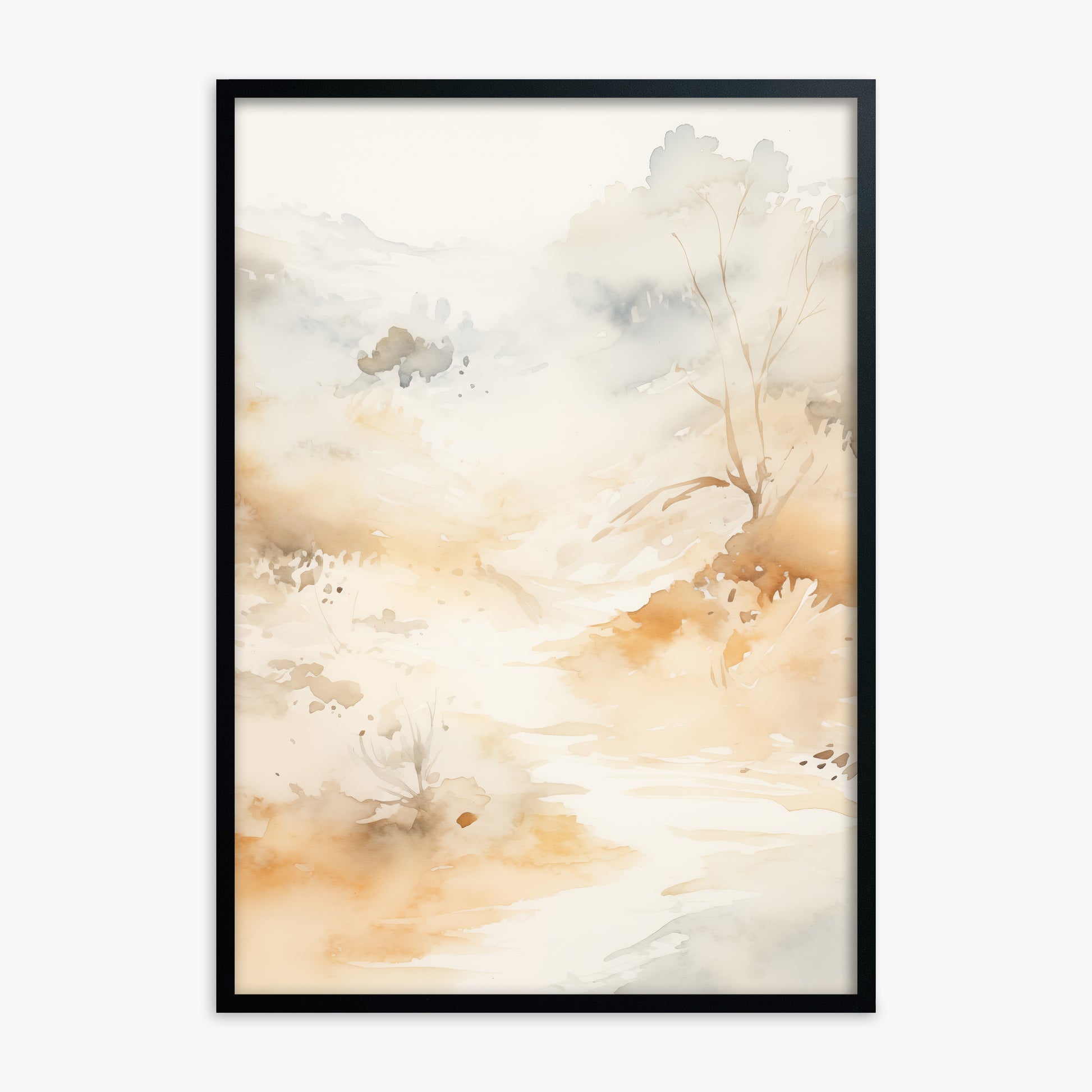 Gilded Stream, Black Framed Poster With Black Frame