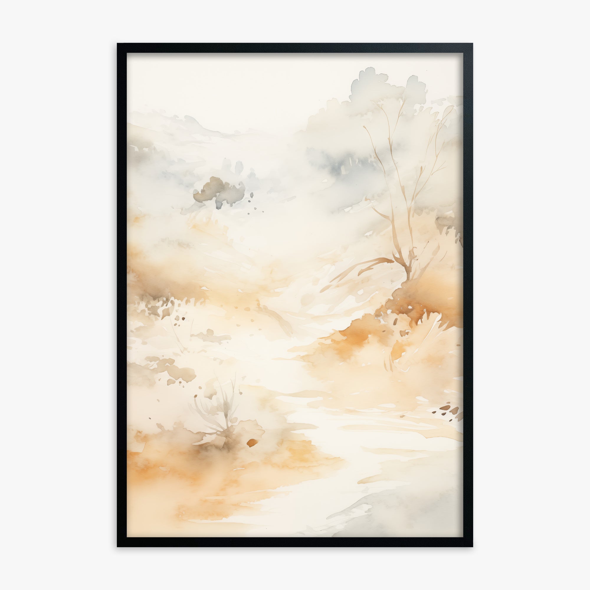 Gilded Stream, Black Framed Poster With Black Frame
