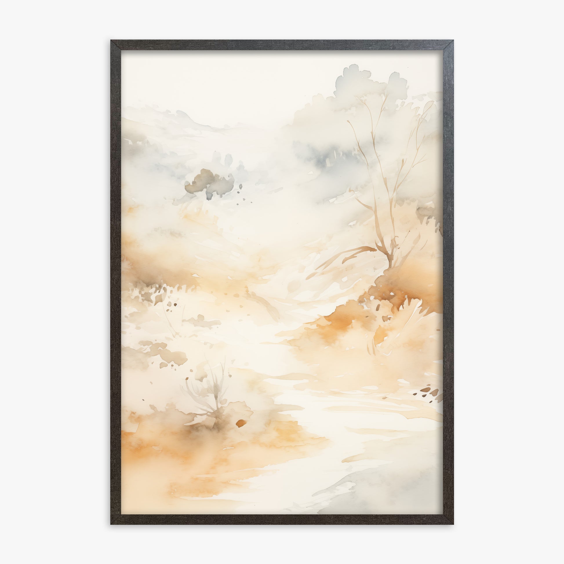 Gilded Stream, 70x100cm Framed Poster With Espresso Frame